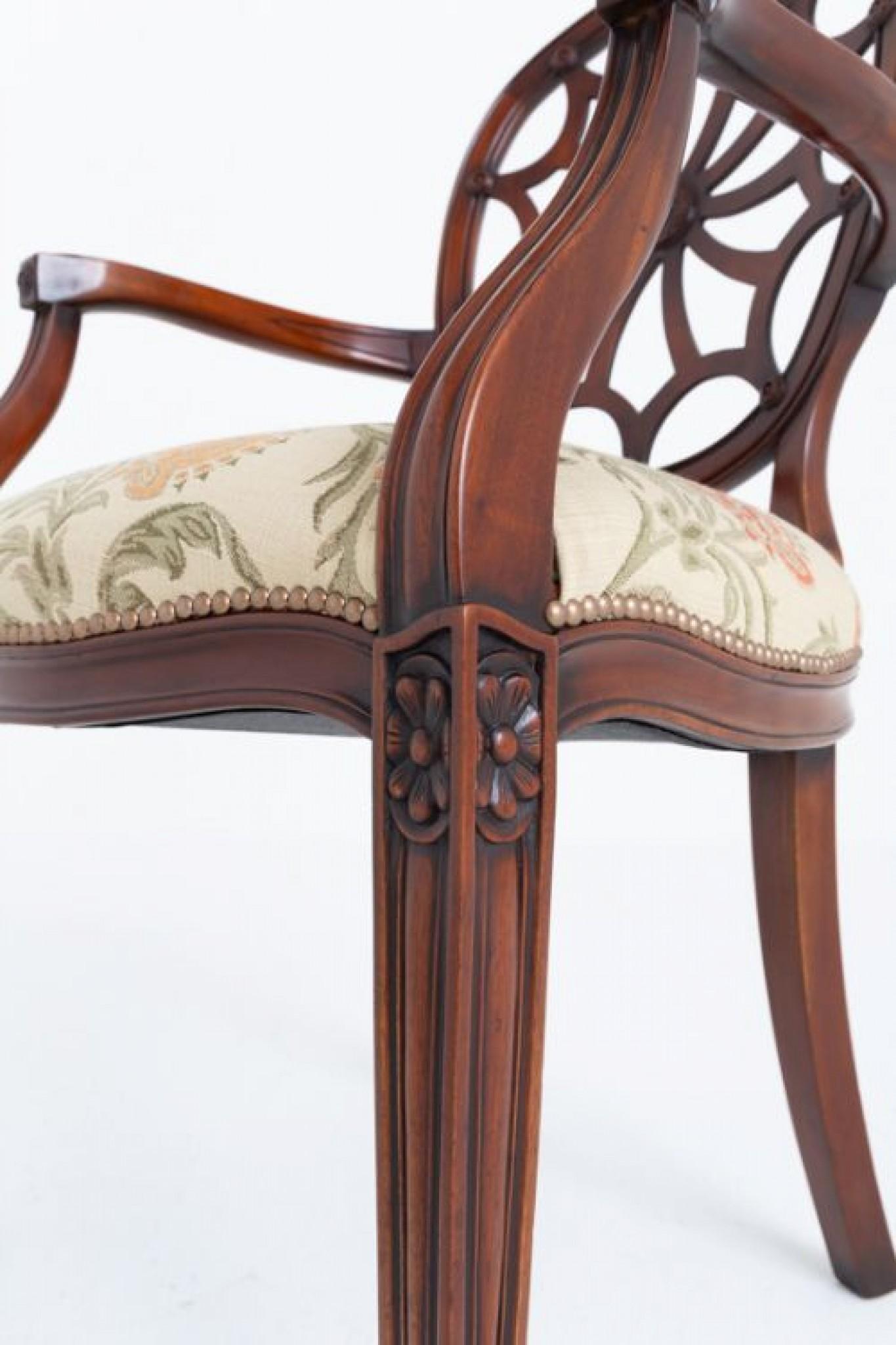 Set 12 Spider Web Back Dining Chairs Mahogany 4