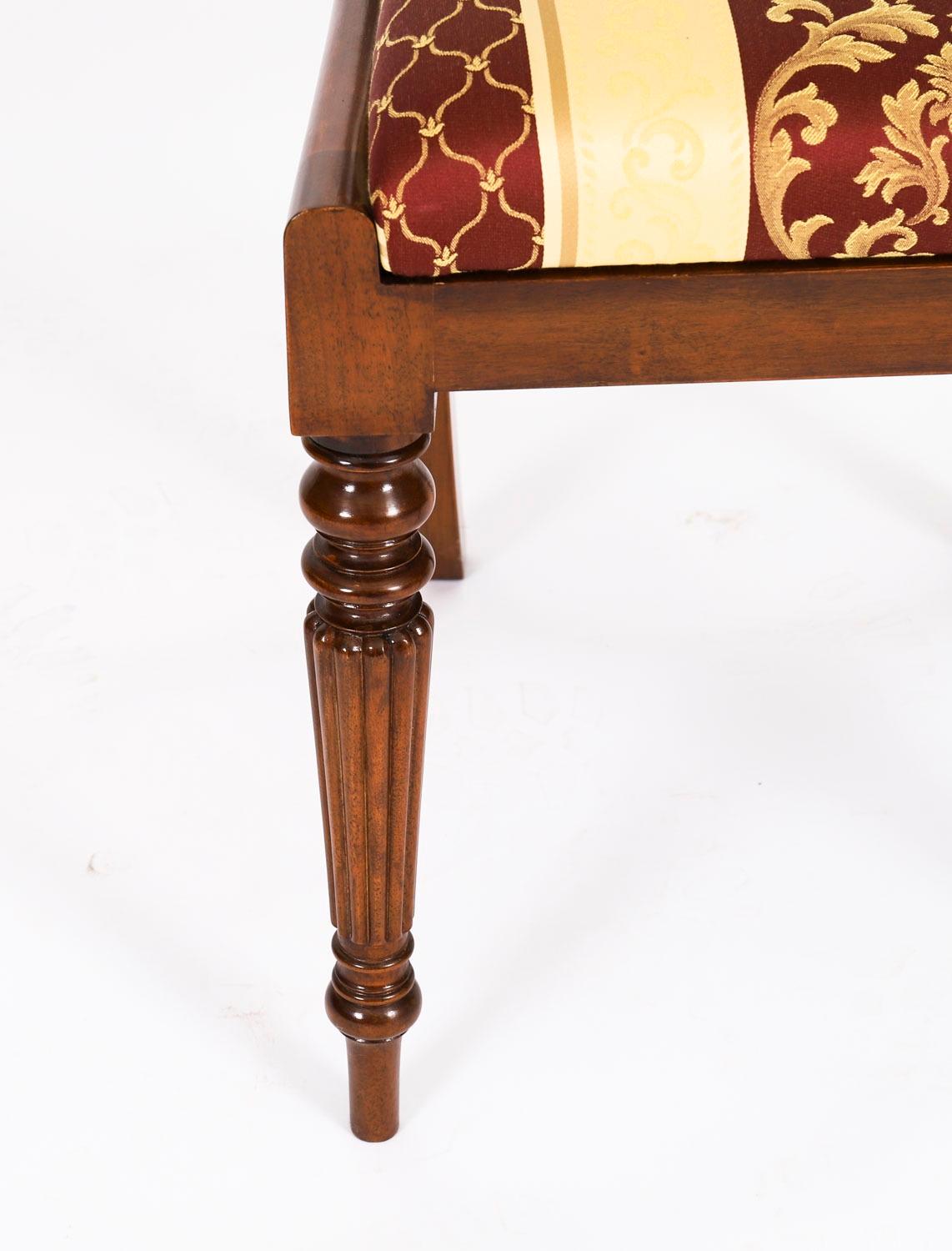 Set 12 Vintage Regency Revival Burr Walnut Marquetry Dining Chairs For Sale 9