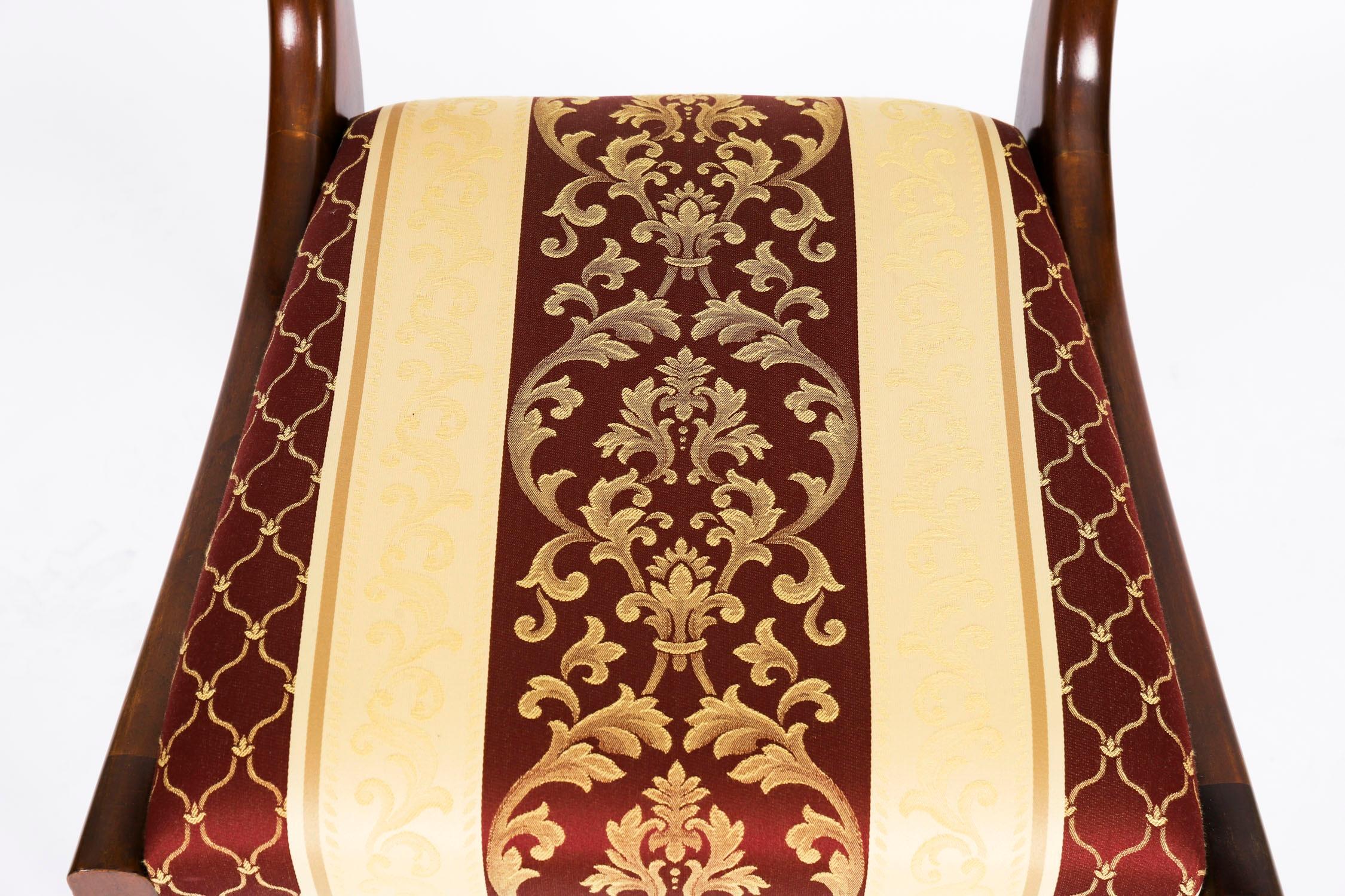 Set 12 Vintage Regency Revival Burr Walnut Marquetry Dining Chairs For Sale 5