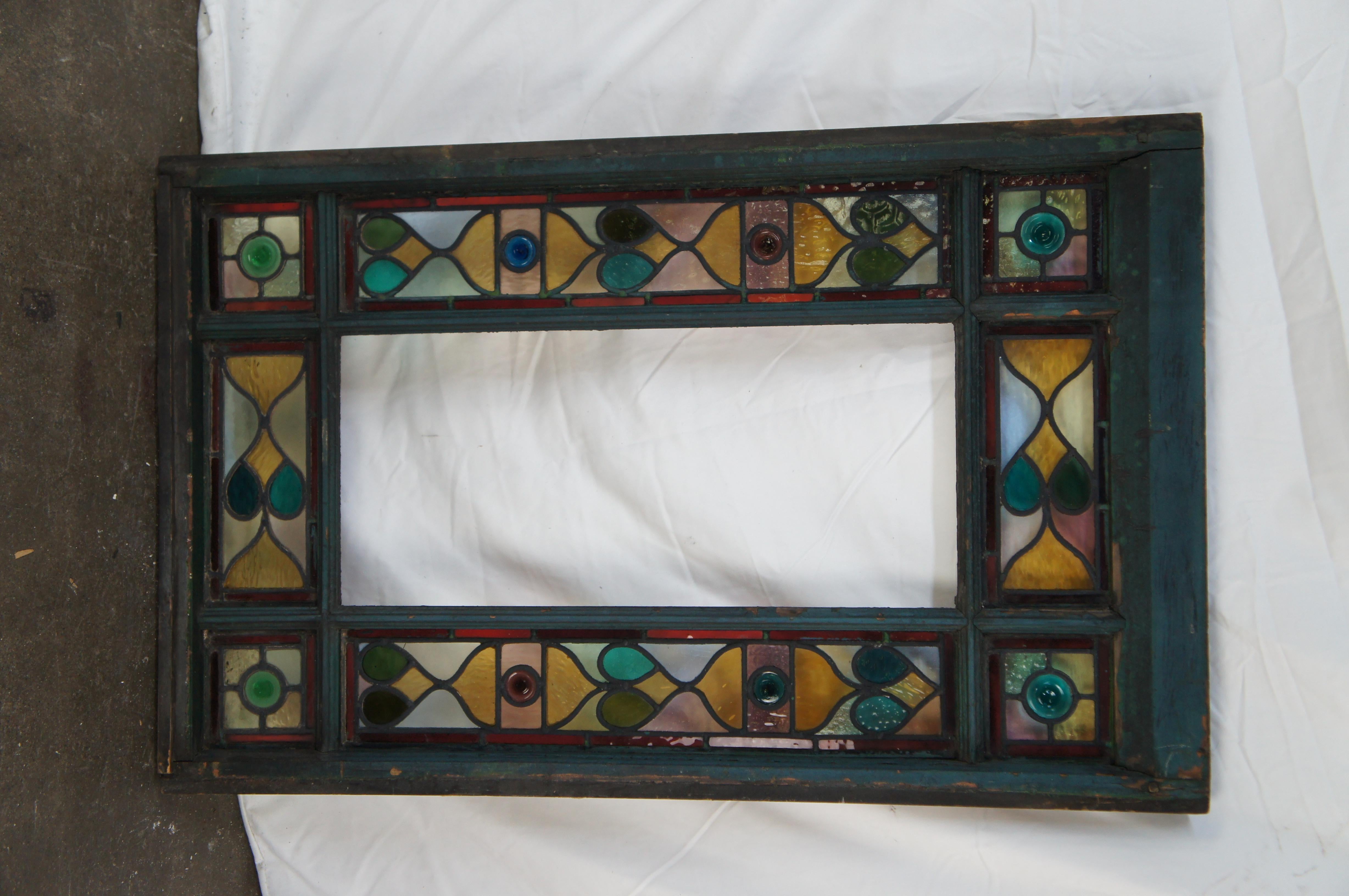 Set di 14 vetrate antiche inglesi vittoriane ad arco, geometriche e con piombo in vendita 5
