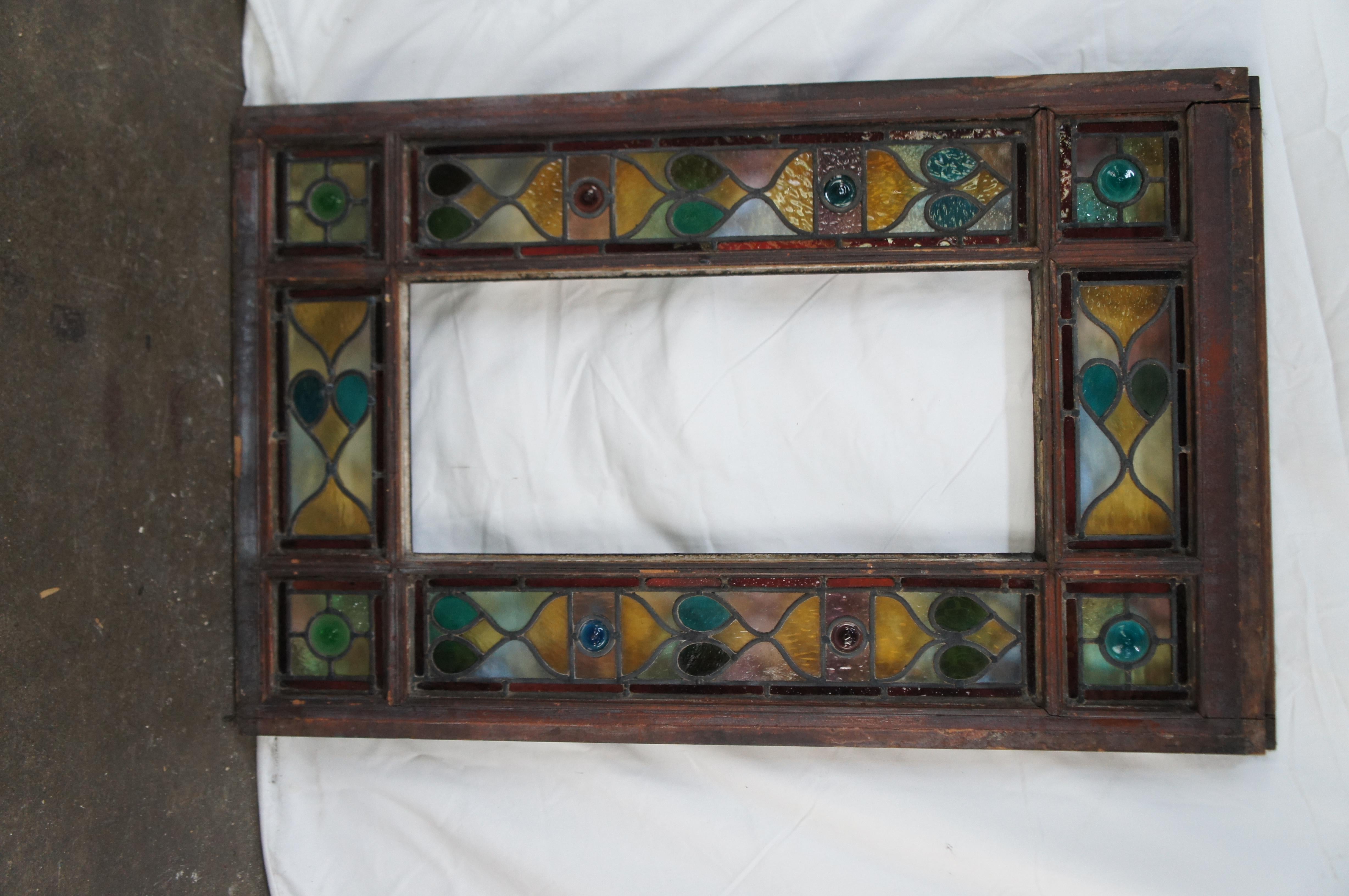 Set di 14 vetrate antiche inglesi vittoriane ad arco, geometriche e con piombo in vendita 6