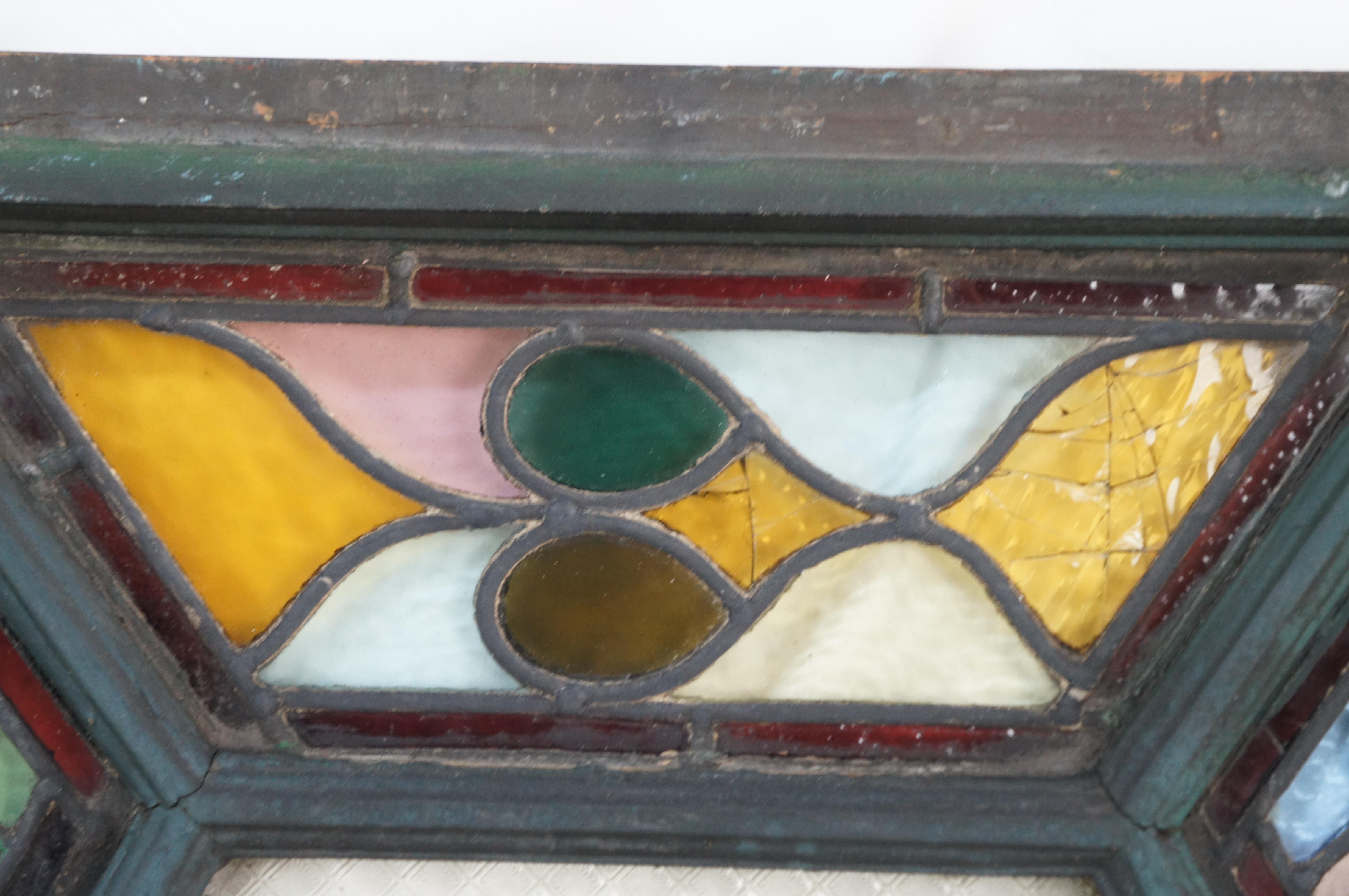 Set di 14 vetrate antiche inglesi vittoriane ad arco, geometriche e con piombo in vendita 1