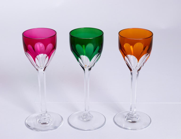 Set of 16 Baccarat Genova CutToClear Wine and Cordial Glasses at 1stDibs