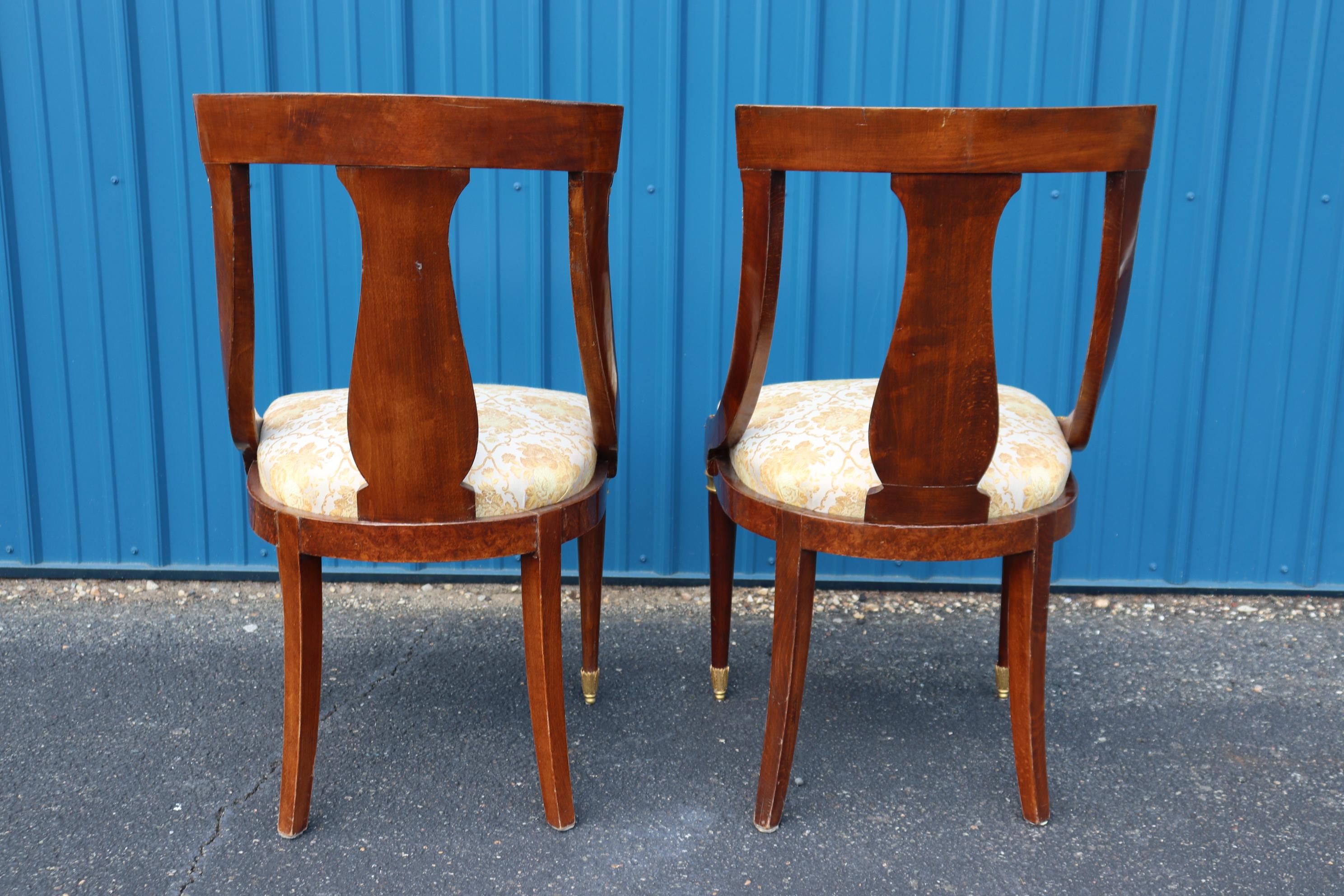 Set 16 Maison Krieger Attributed French Empire Burled Walnut Dining Chairs  4