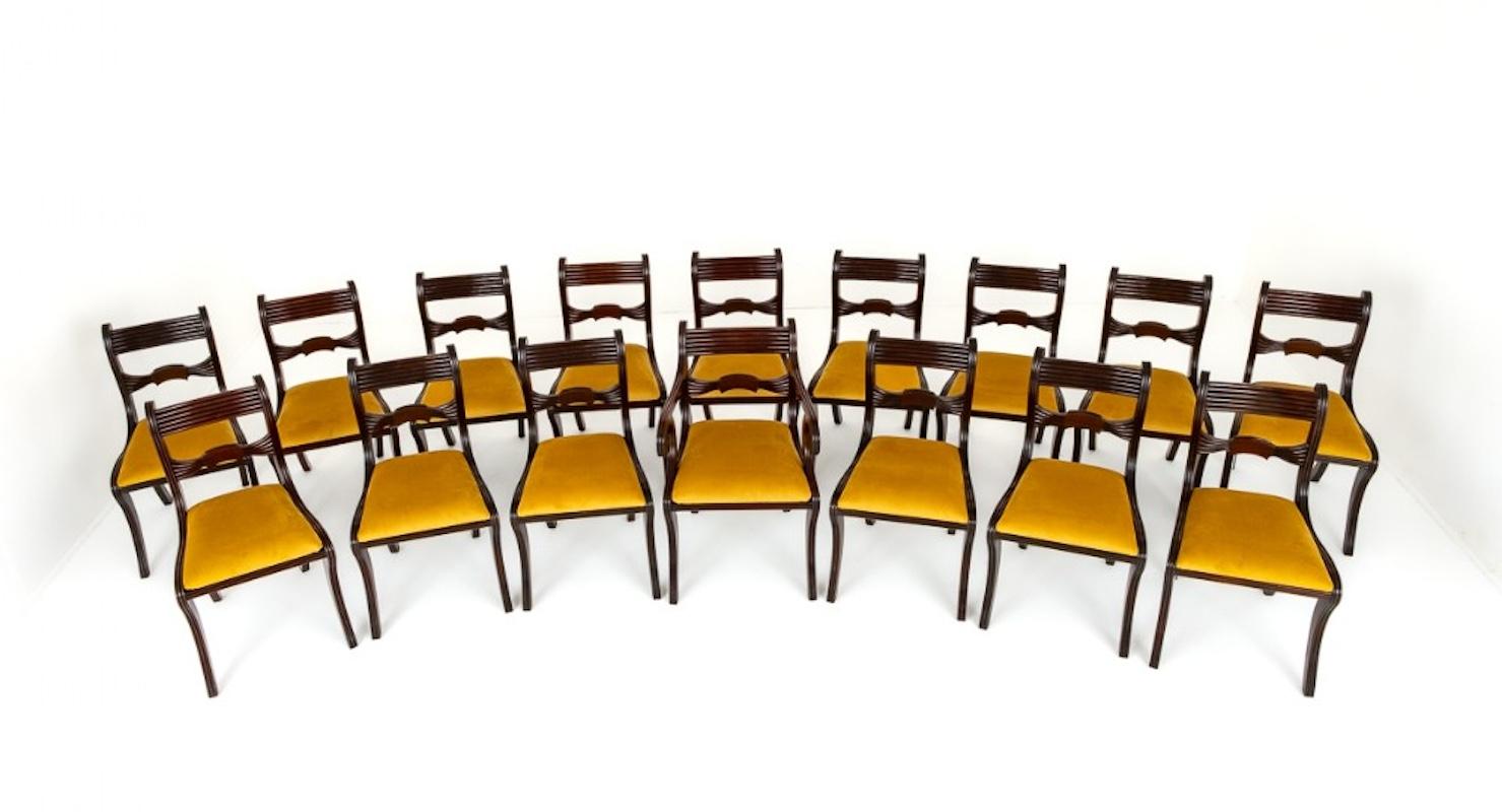 Set 16 Victorian Dining Chairs Mahogany 1880 For Sale 4