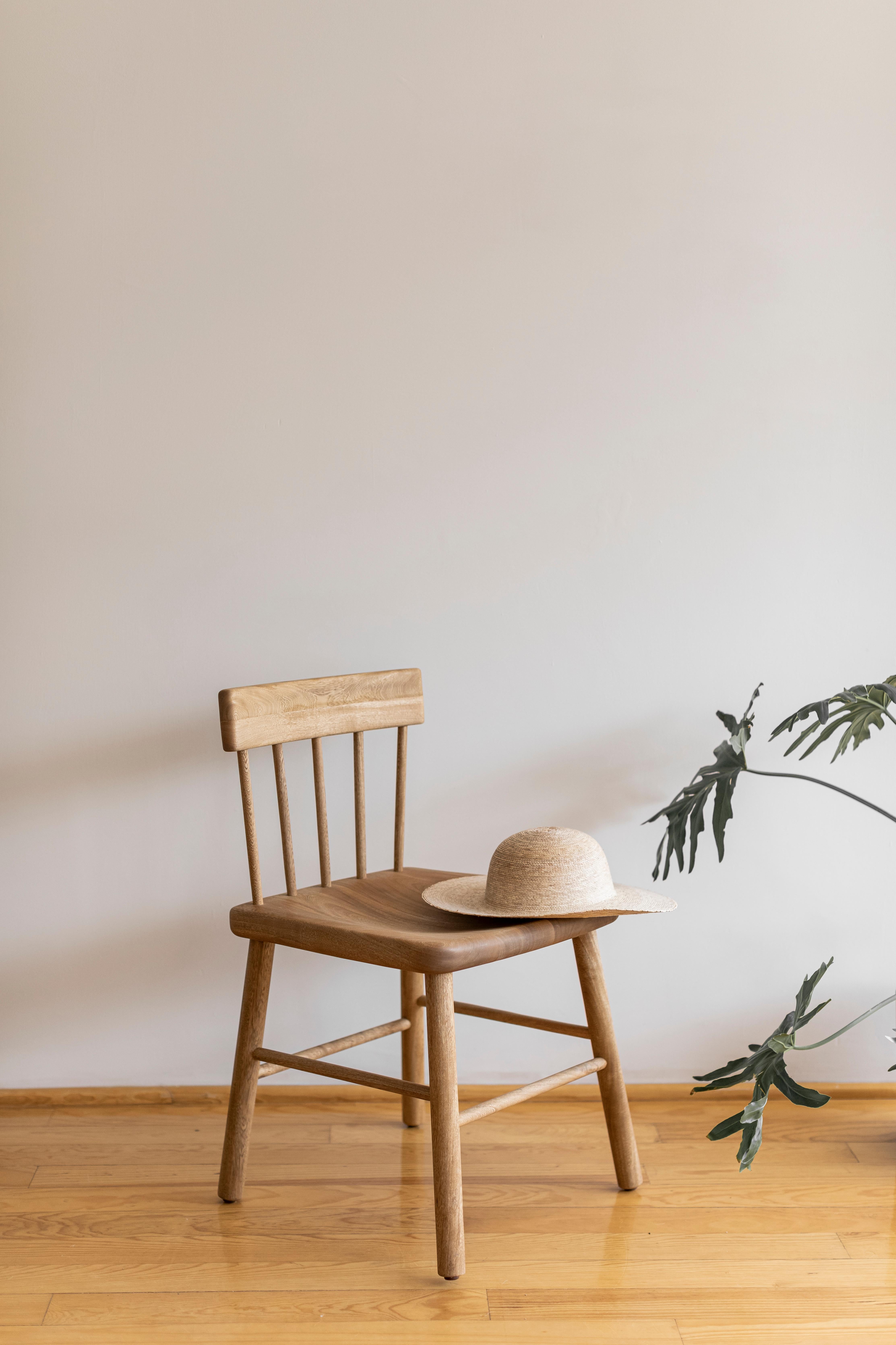 Hand-Crafted Set of 1784 Collection Wooden Chair and Stool For Sale