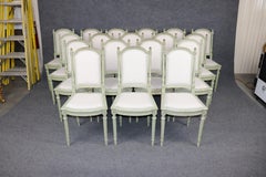 Set 18 Maison Jansen Signed Early 20th C Louis XVI style Dining Chairs