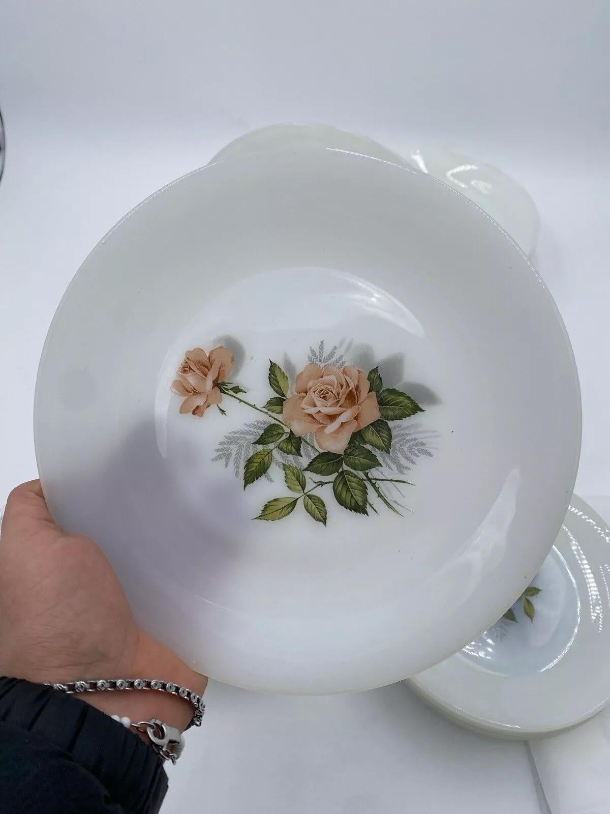 Juego 18 Platos Colección Arcopal France Rose 1970s en venta 1