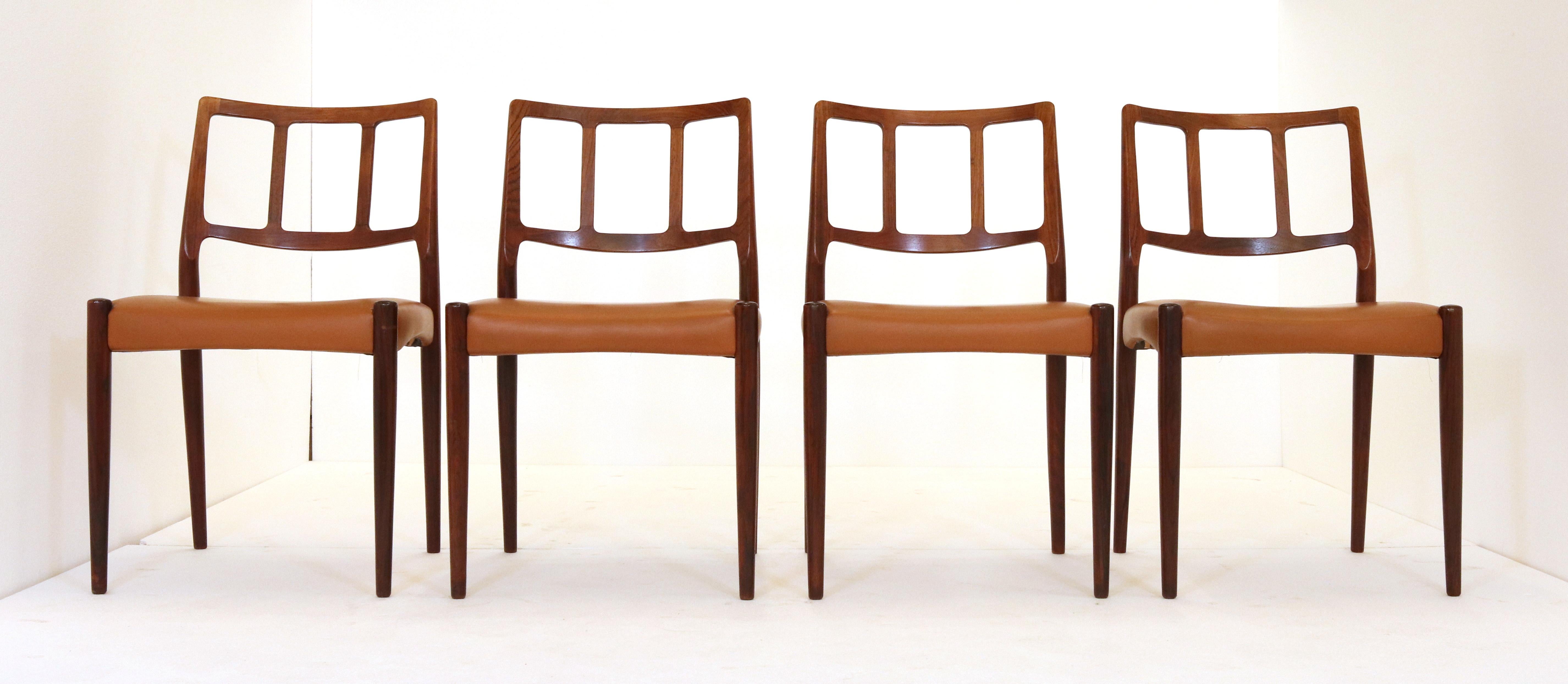 Danois Ensemble de chaises 1950s Mid Century Danish Uldum Mobelfabrik en vente