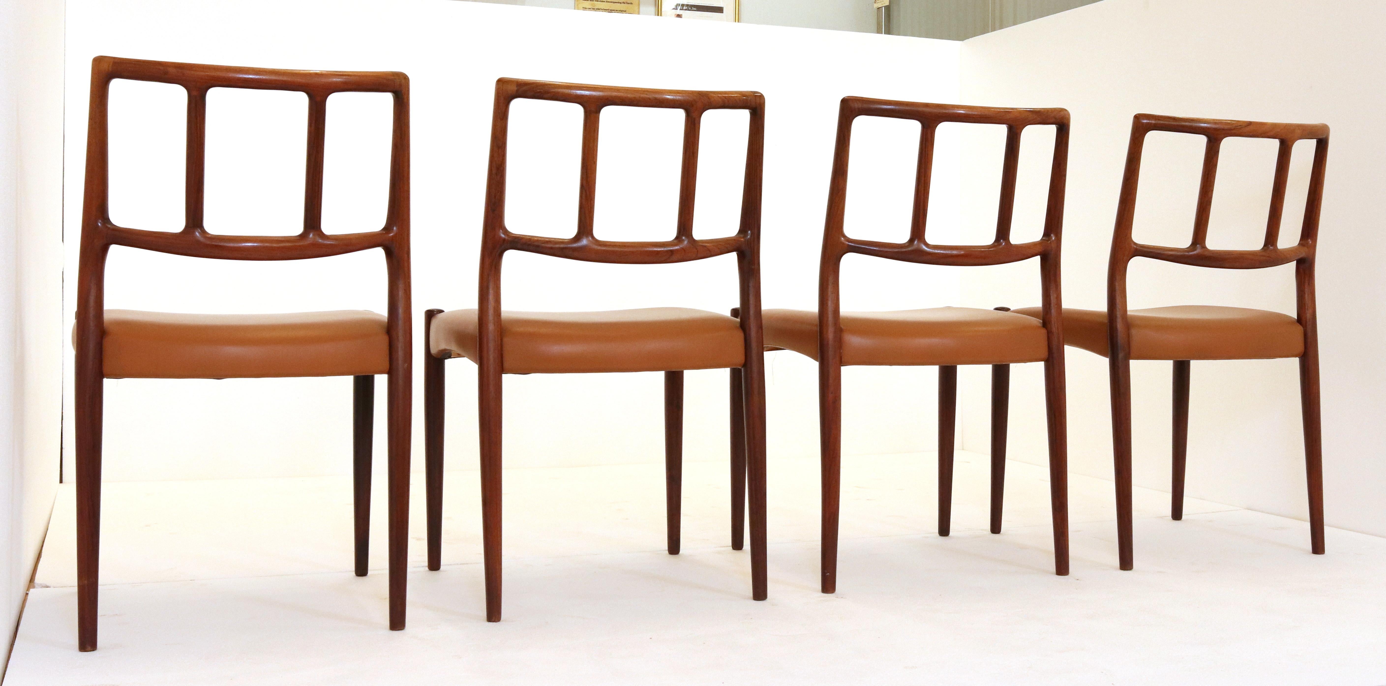 Milieu du XXe siècle Ensemble de chaises 1950s Mid Century Danish Uldum Mobelfabrik en vente