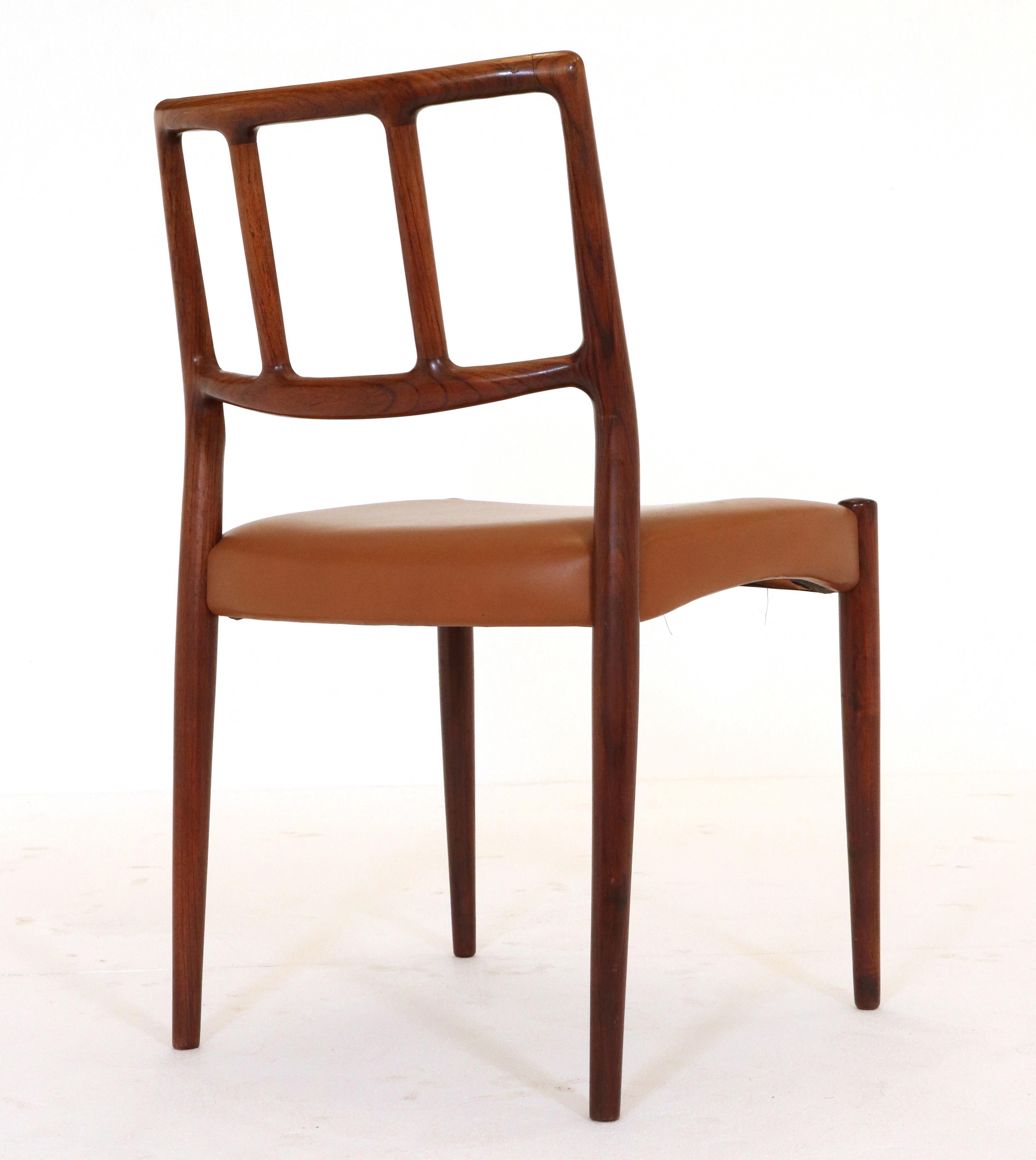 Cuir Ensemble de chaises 1950s Mid Century Danish Uldum Mobelfabrik en vente
