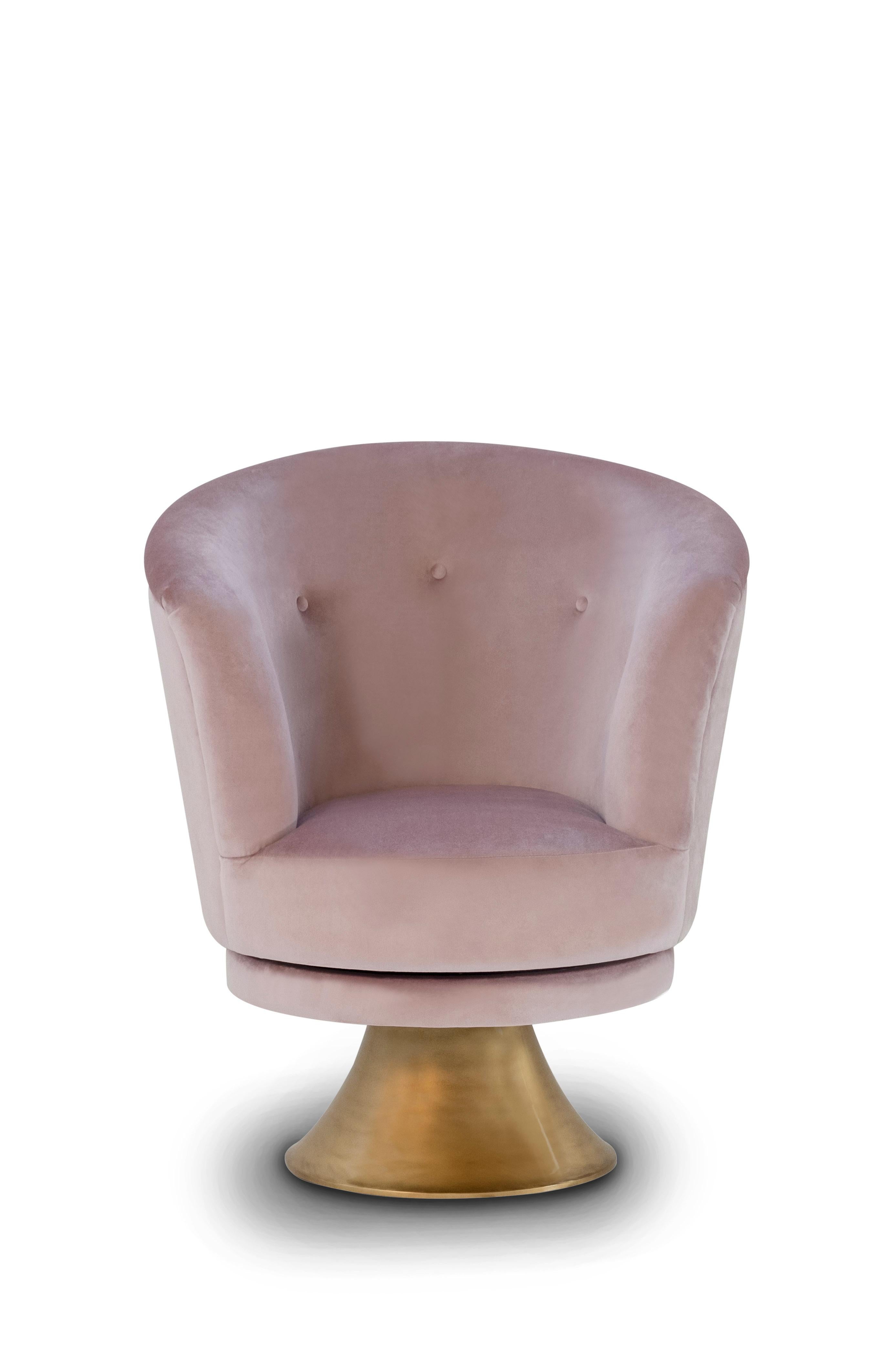 Portugais Set/2 fauteuils pivotants Symphony Art Deco dans le style des années 1930, par Greenapple en vente