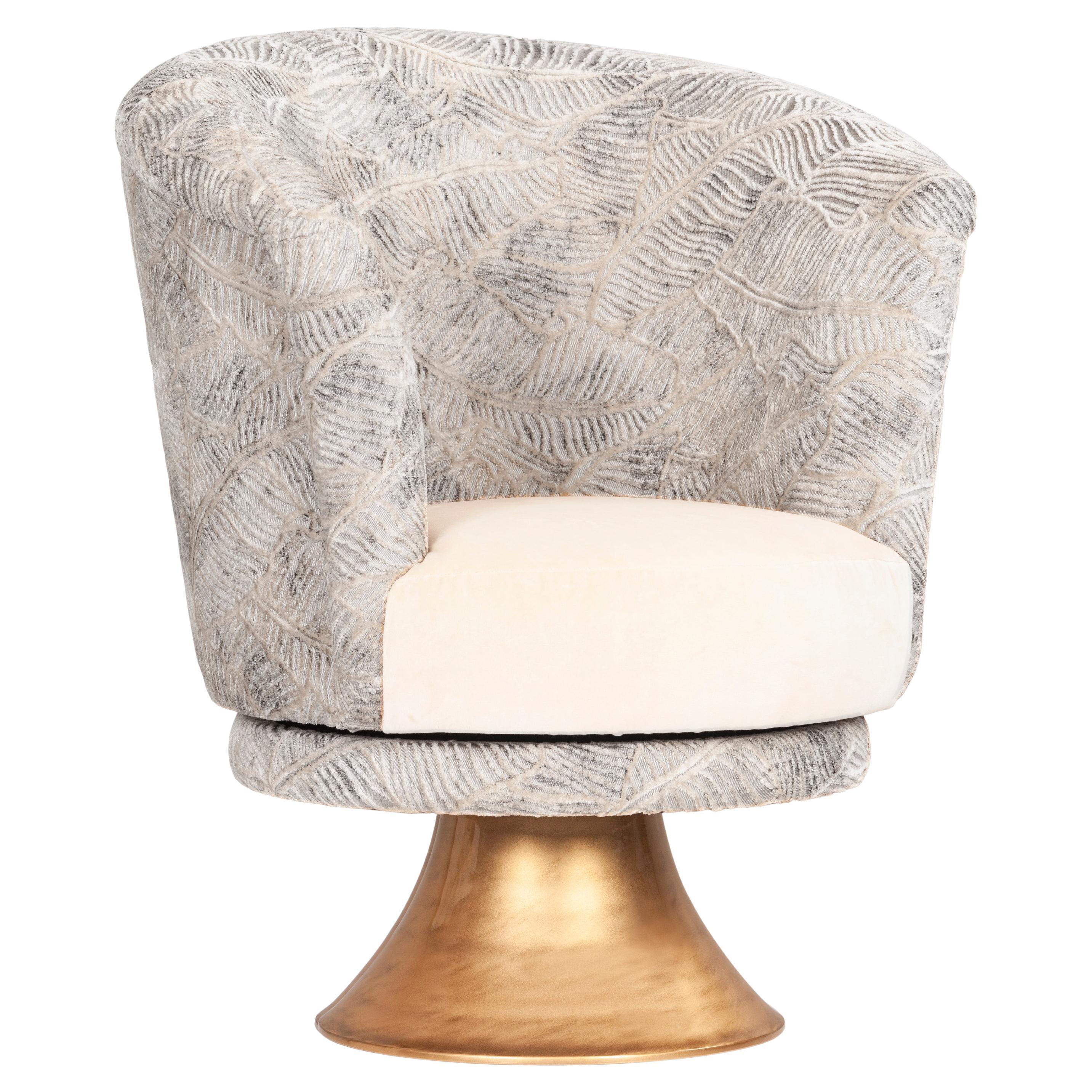 Portugais Set/2 fauteuils pivotants Symphony Art Deco dans le style des années 1930, par Greenapple en vente