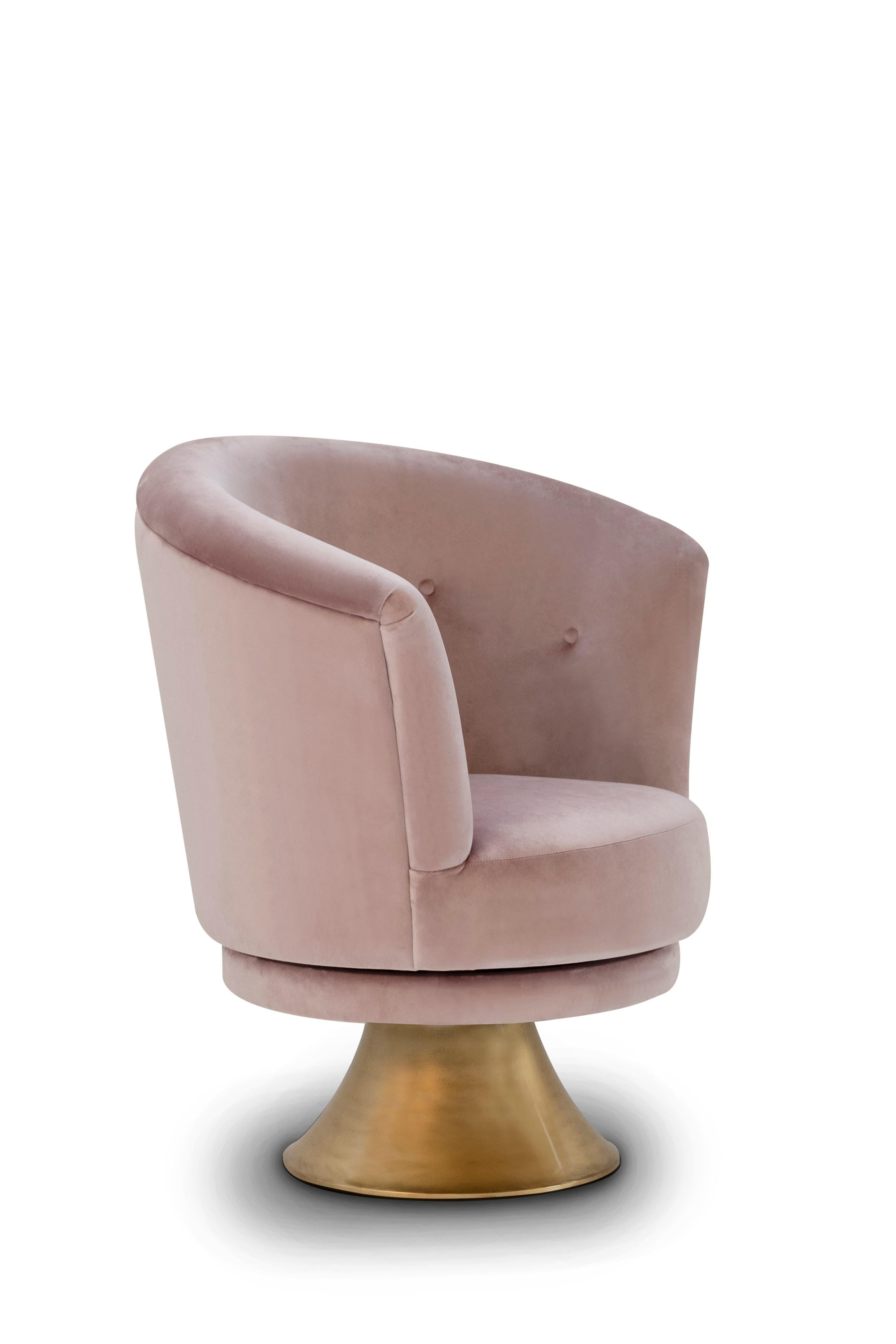 Brossé Set/2 fauteuils pivotants Symphony Art Deco dans le style des années 1930, par Greenapple en vente