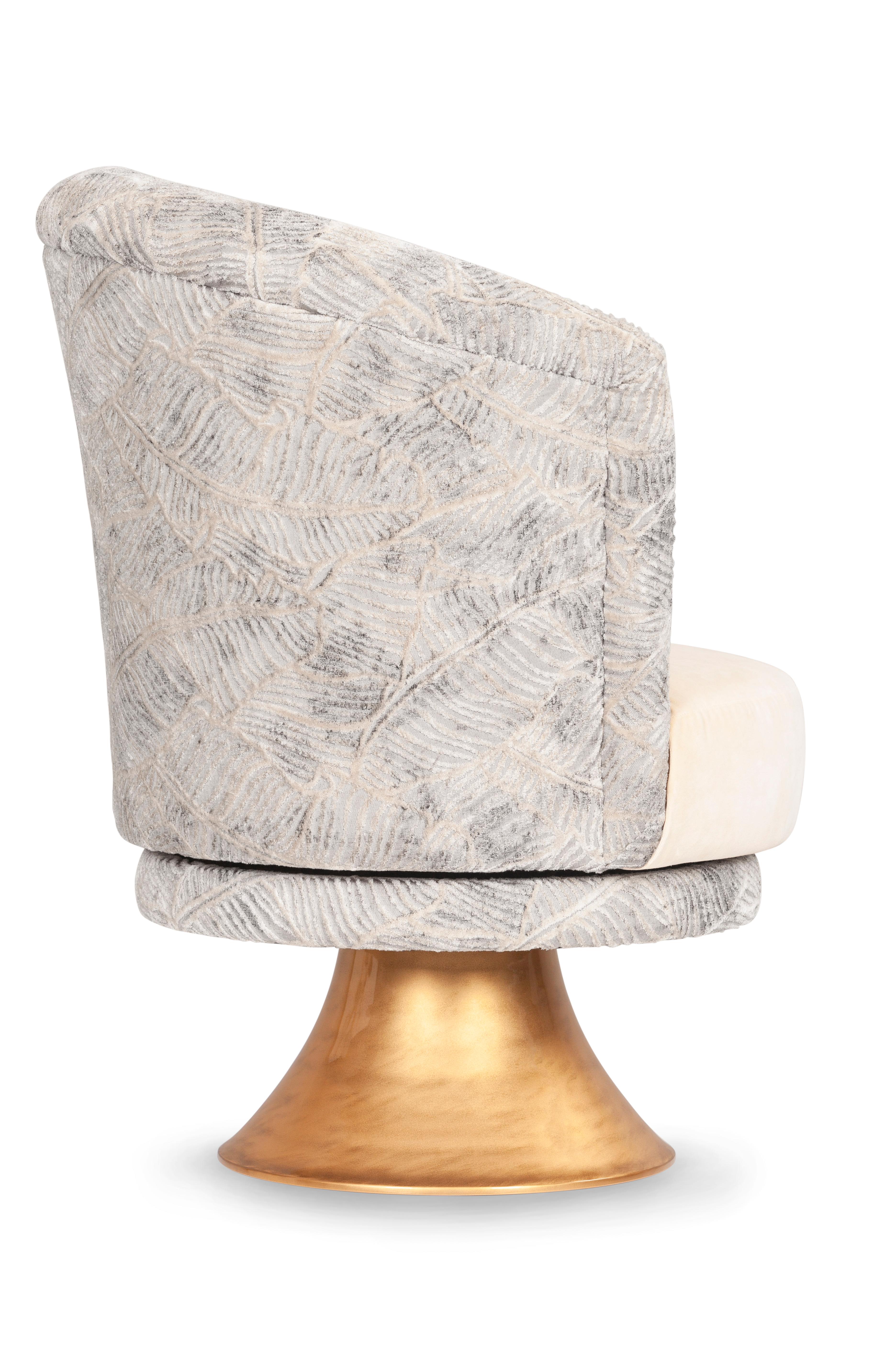 Brossé Set/2 fauteuils pivotants Symphony Art Deco dans le style des années 1930, par Greenapple en vente