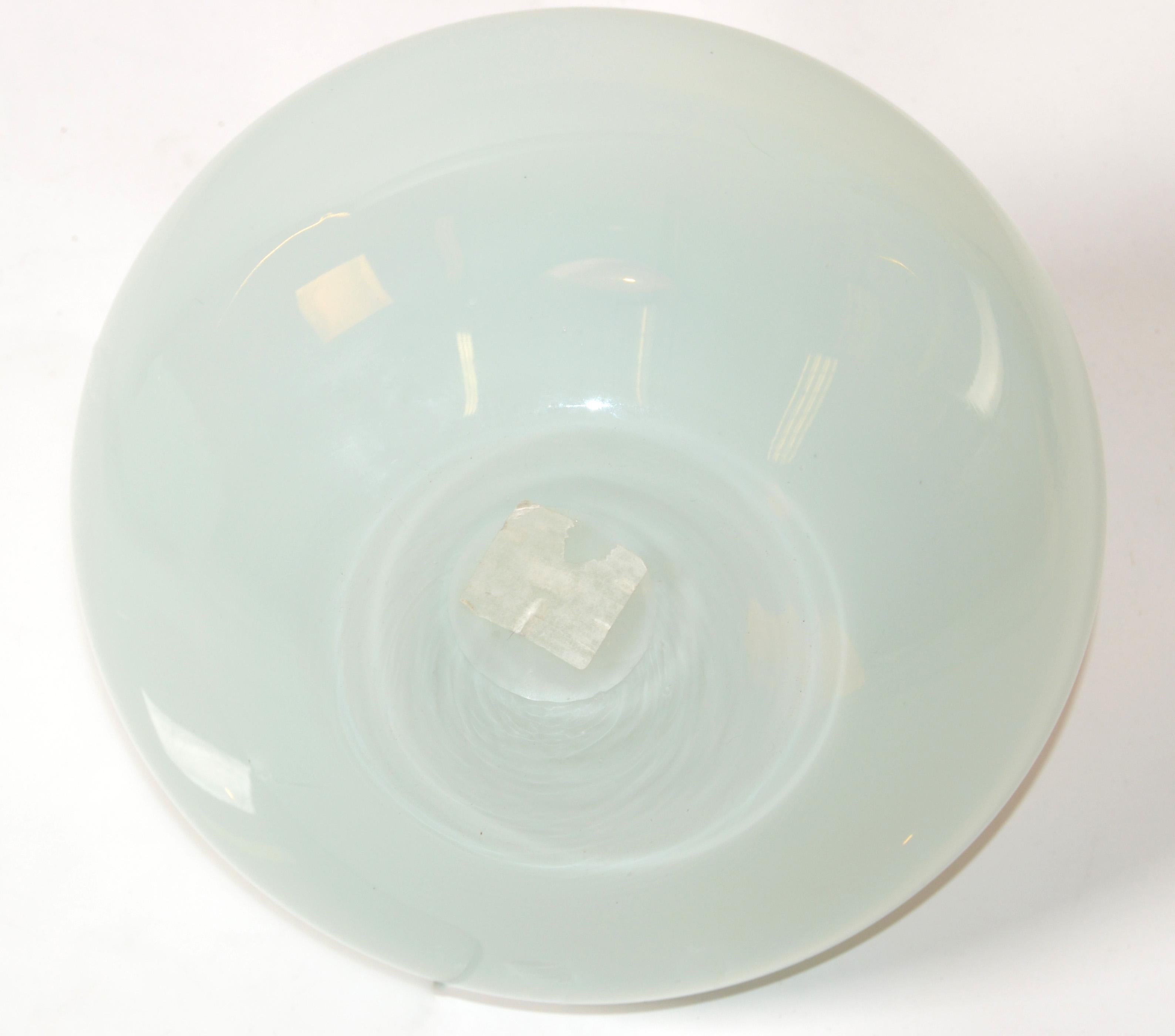 Late 20th Century Set 2 Blenko Style Mid-Century Modern Hand Made Blown Art Glass Vessel, Vase  For Sale