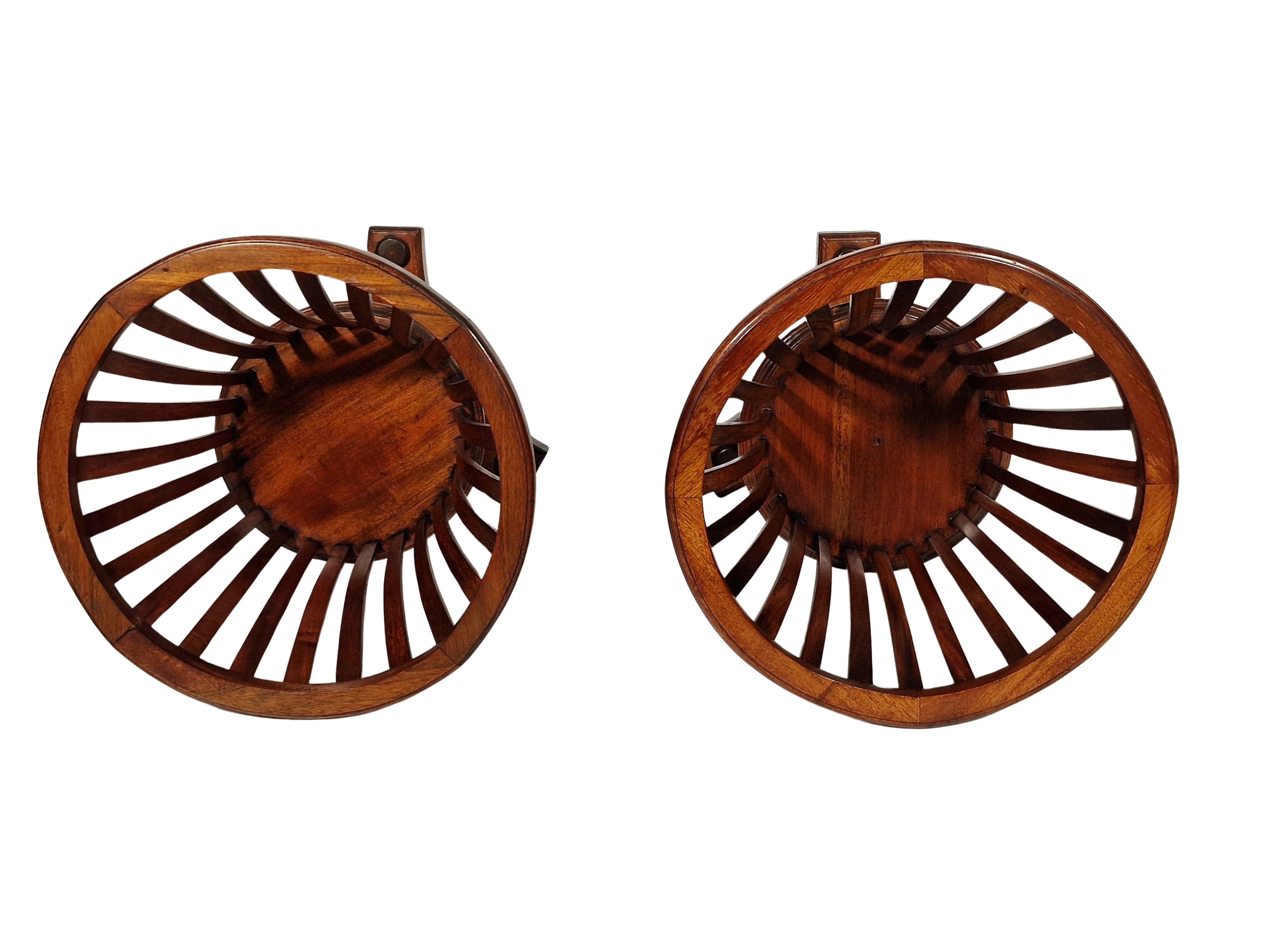 Set 2 huge plant stands solid mahogany, Regency style Biedermeier 1860s, Austria 2