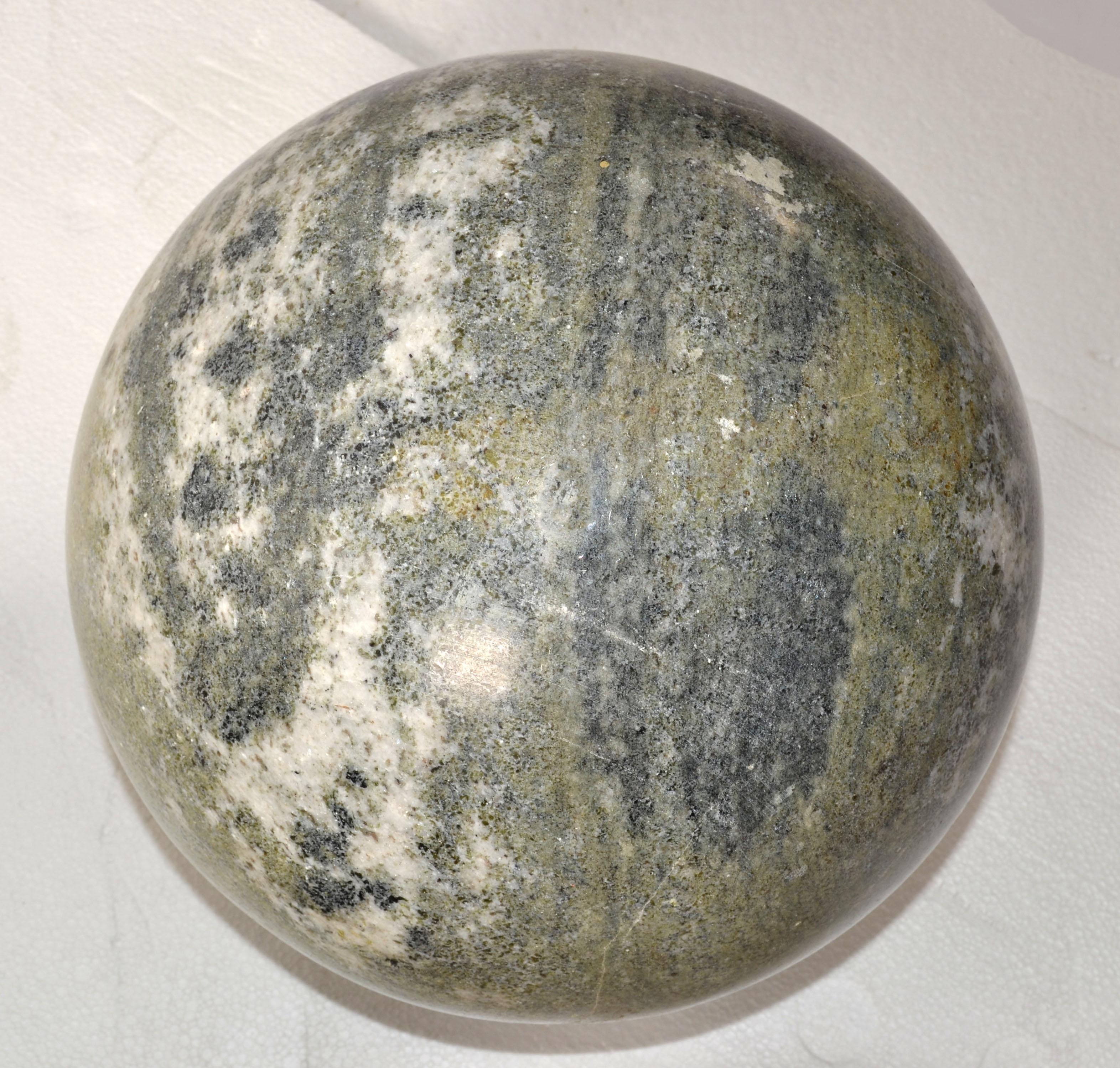 Set 2 Italian 'Meta' Marble Sphere Ball Table Base Lella, Massimo Vignelli Style For Sale 4