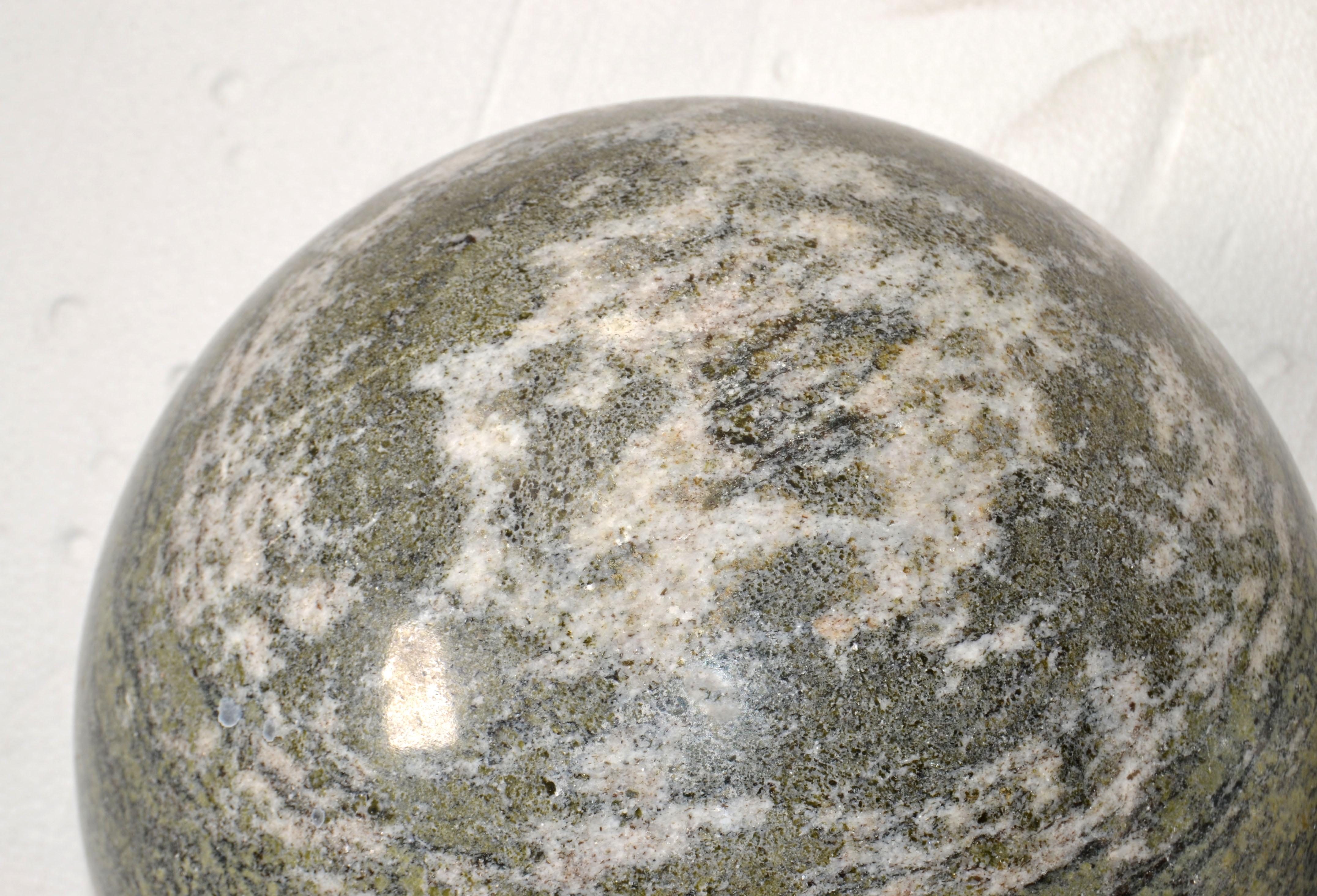 Set 2 Italian 'Meta' Marble Sphere Ball Table Base Lella, Massimo Vignelli Style For Sale 5
