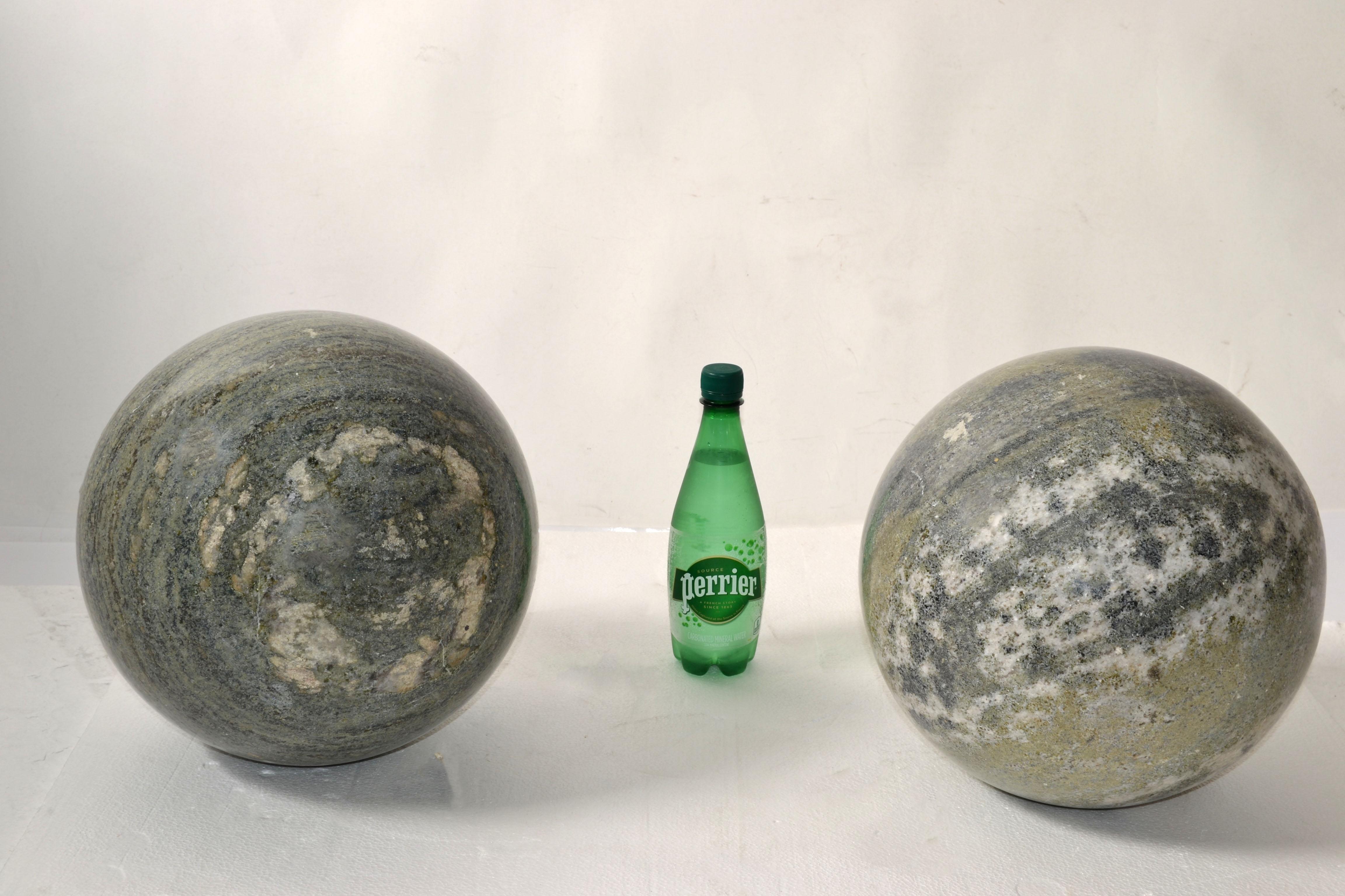 Set 2 Italian 'Meta' Marble Sphere Ball Table Base Lella, Massimo Vignelli Style For Sale 6