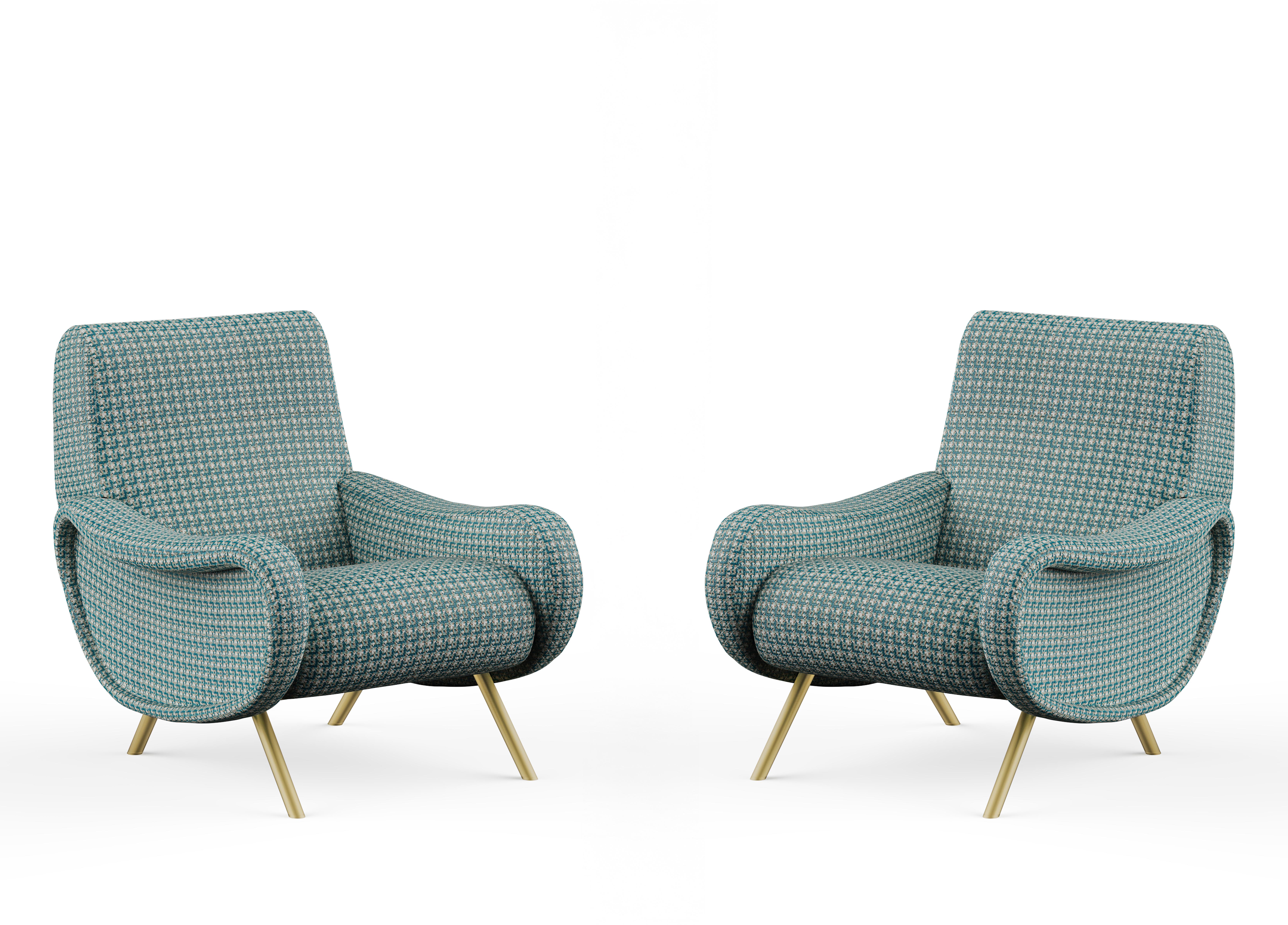 Juego/2 Sillones Dama Marco Zanuso, años 50 Restauración completa by Greenapple Latón en venta