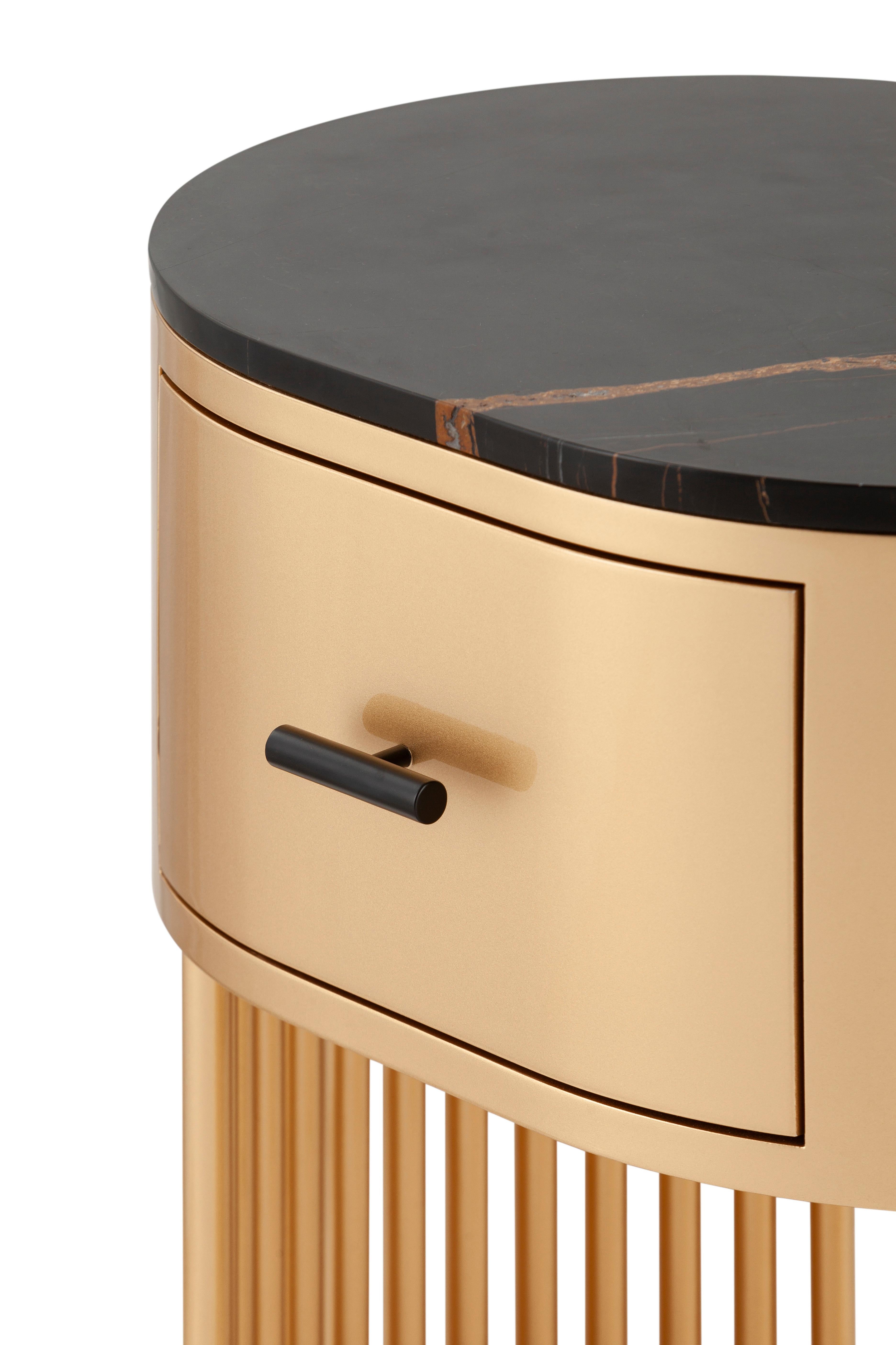 Set/2 tables de nuit modernes Mons Tables de chevet, Onyx, fait main Portugal Greenapple en vente 4