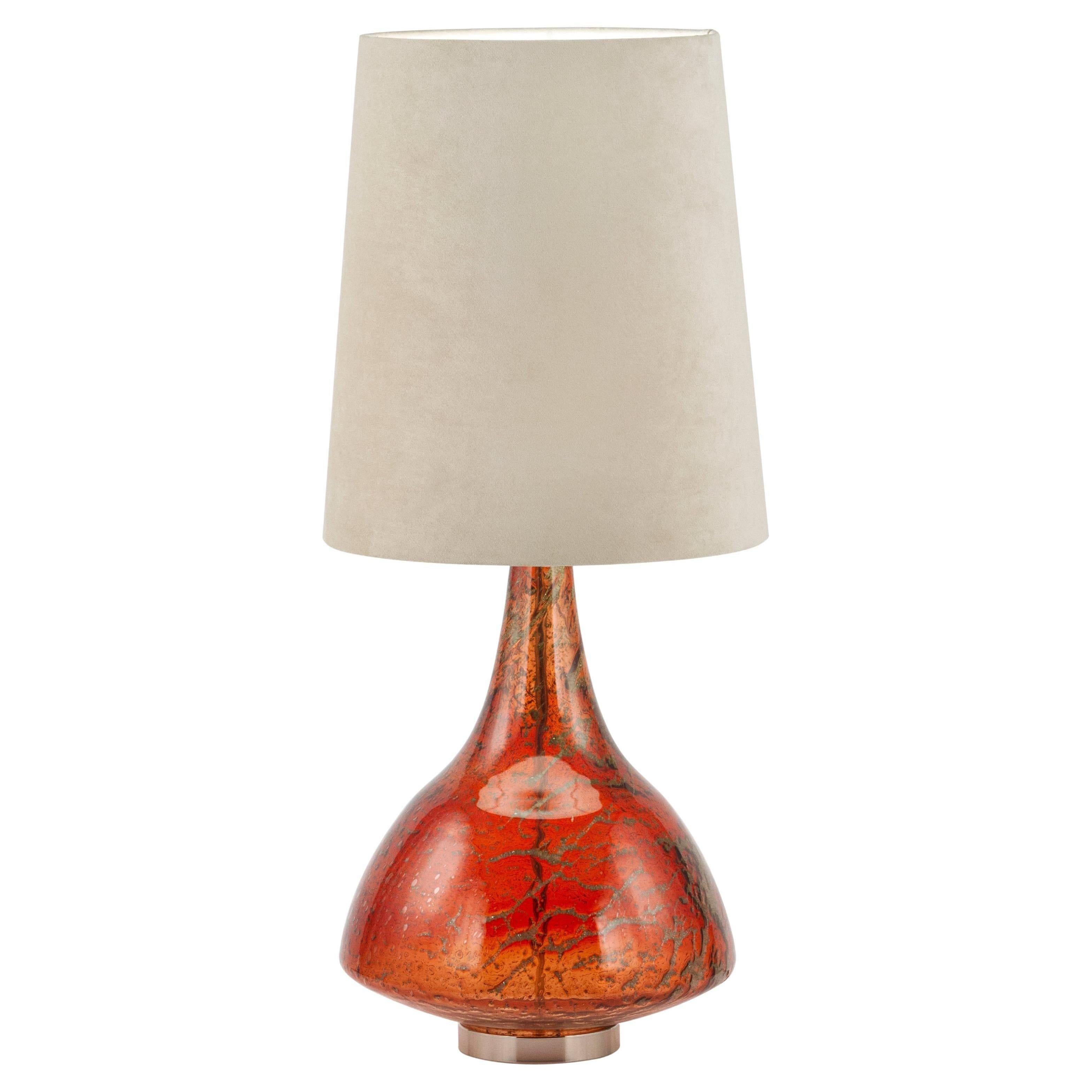Set/2 lampes de table Modernity, base en verre, abat-jour en satin, fait à la main par Greenapple en vente 5