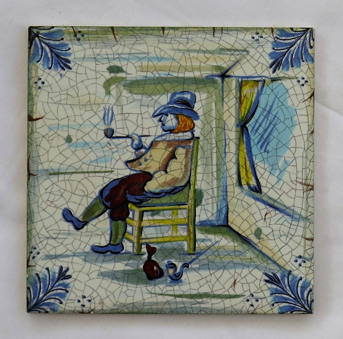 Set of Eleven Ceramic Wall Tiles by Servais of Germany Set 2, circa 1950 5