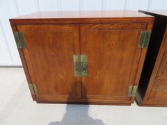  Set 2 Outstanding Henredon Campaign Chest Cabinet Credenza Mid-Century Modern