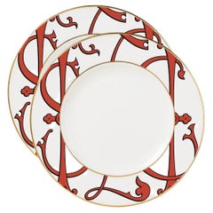  Set 2 pcs Dinner Plates Hostel collection Maison Manoï Limoges porcelain