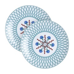 Set 2 pcs Dinner Plates Volutes collection Maison Manoï Limoges porcelain