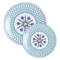 Set 2 Pcs Plates Volutes Collection Maison Manoï Limoges Porcelain