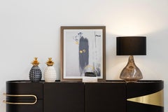 Set/2 vasi in ceramica con ananas, bianchi, fatti a mano in Portogallo da Lusitanus Home