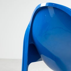 Set of 2 blue 4794 armchairs, Gae Aulenti, Kartell space age plastic 1970s