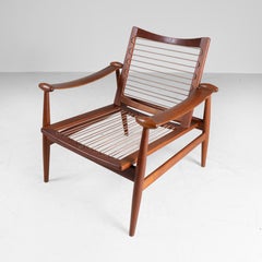 Set of 2 FD133 armchairs Finn Juhl yellow fabric new mid-century Nordic