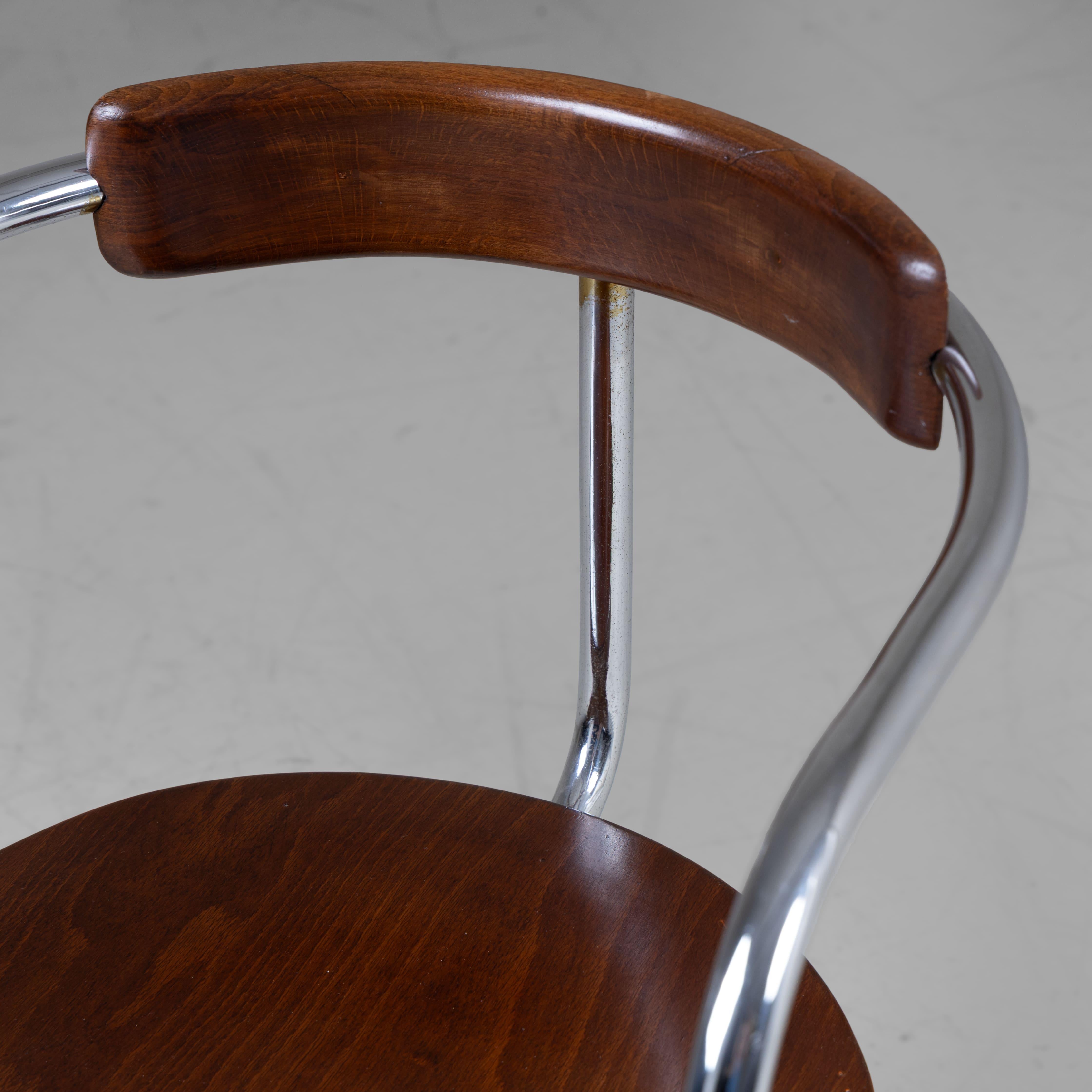 Set 2 sedie e tavolino in stile razionalista, Produzione Cova, 1935 im Angebot 7