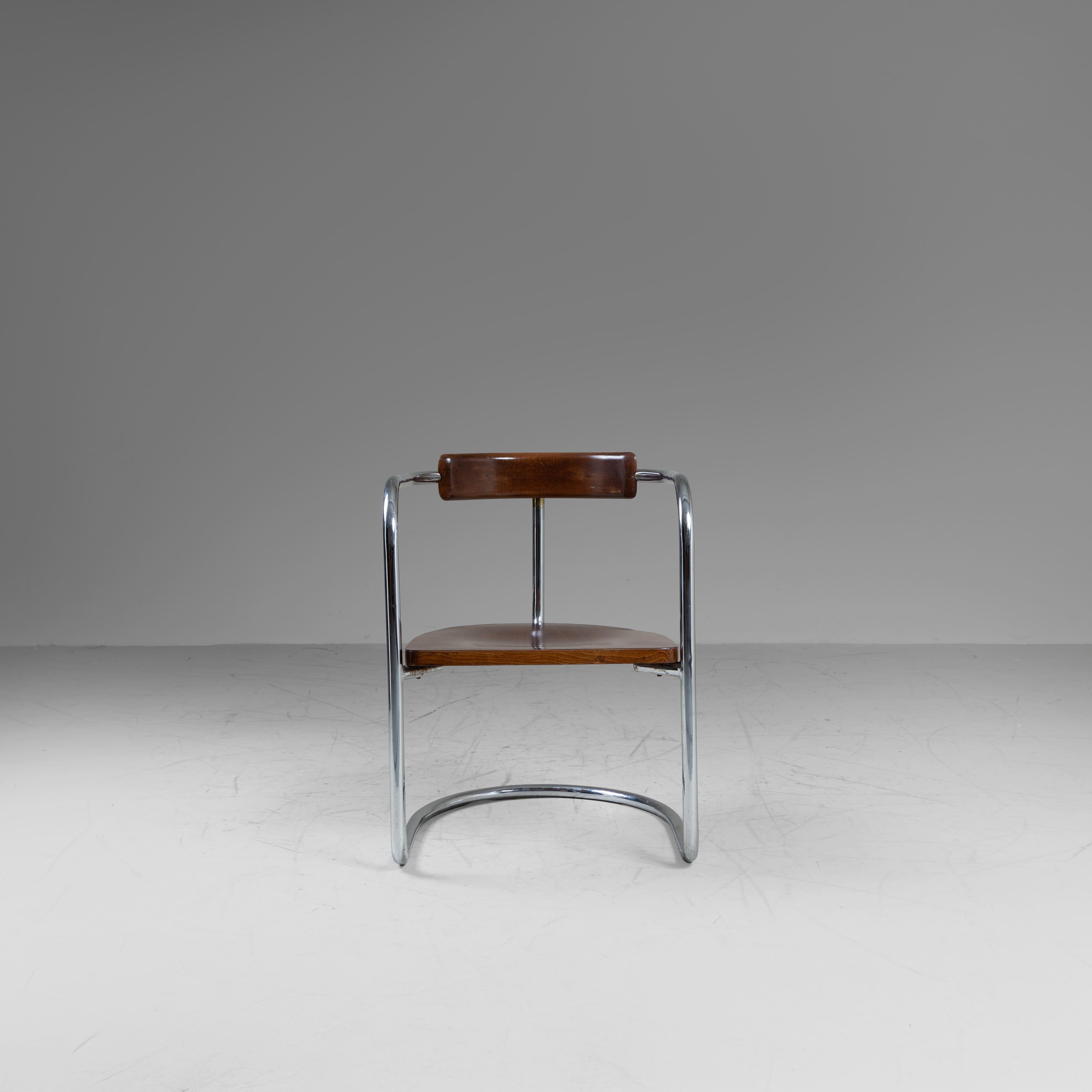 Set 2 sedie e tavolino in stile razionalista, Produzione Cova, 1935 (Mid-20th Century) im Angebot