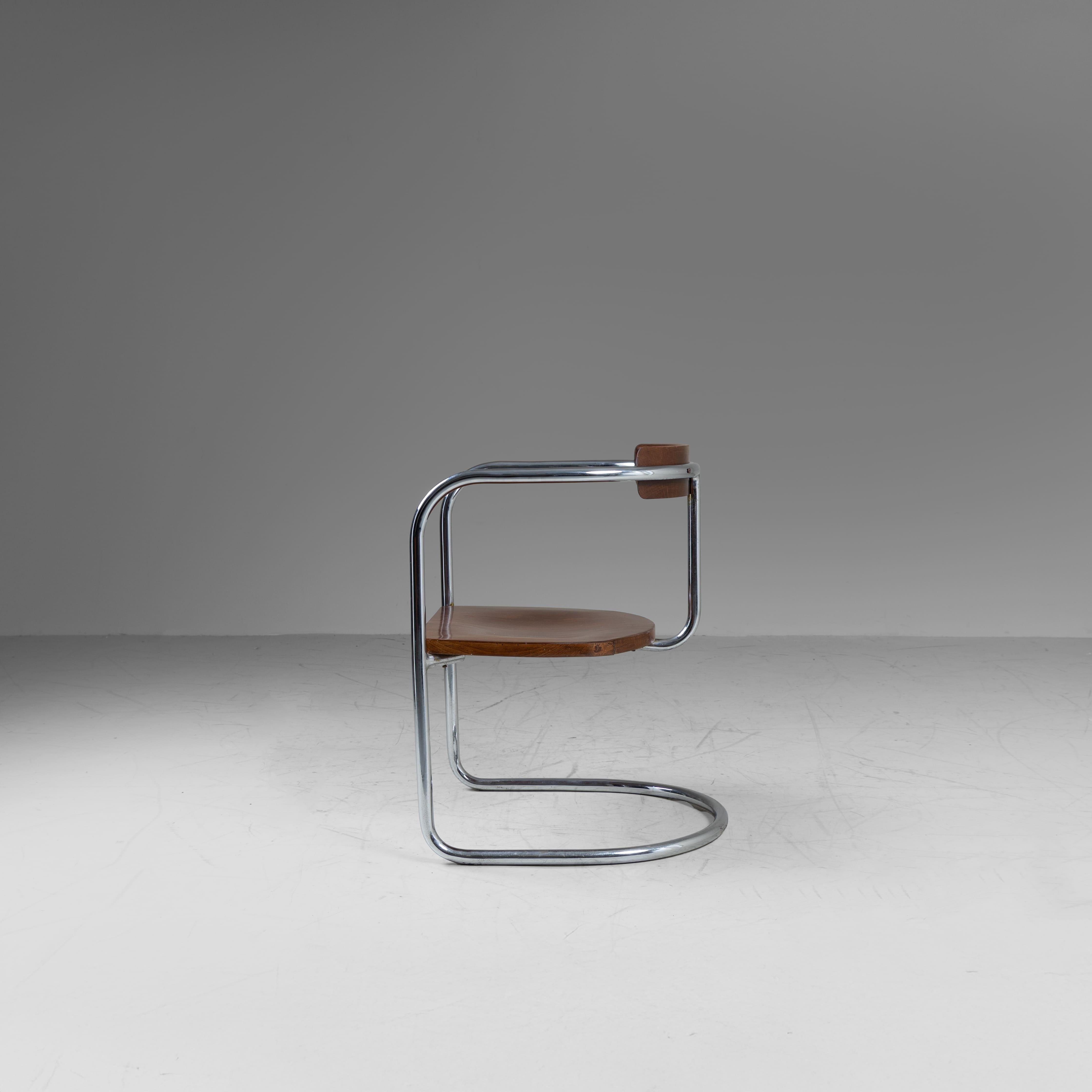 Set 2 sedie e tavolino in stile razionalista, Produzione Cova, 1935 im Angebot 1