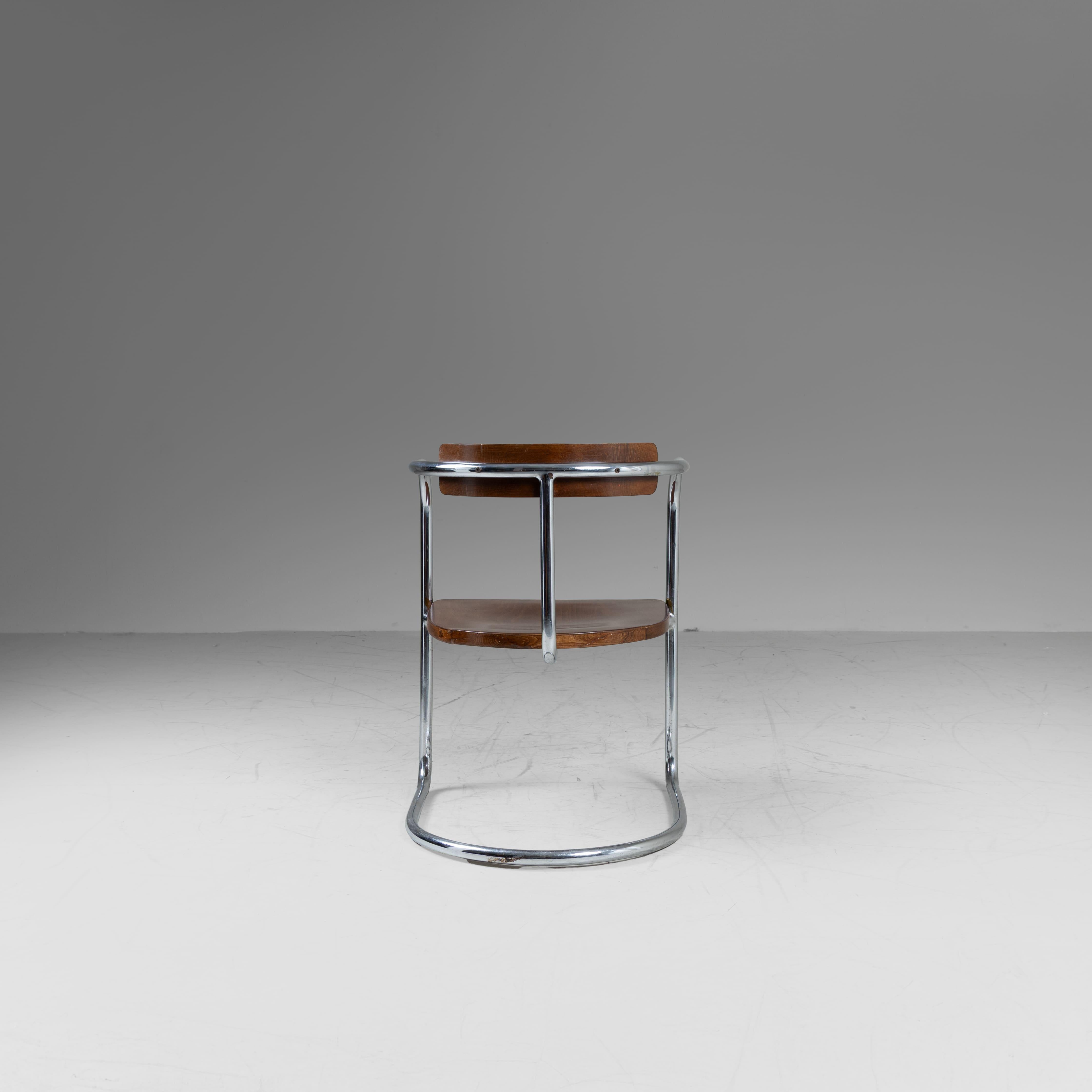 Set 2 sedie e tavolino in stile razionalista, Produzione Cova, 1935 im Angebot 2