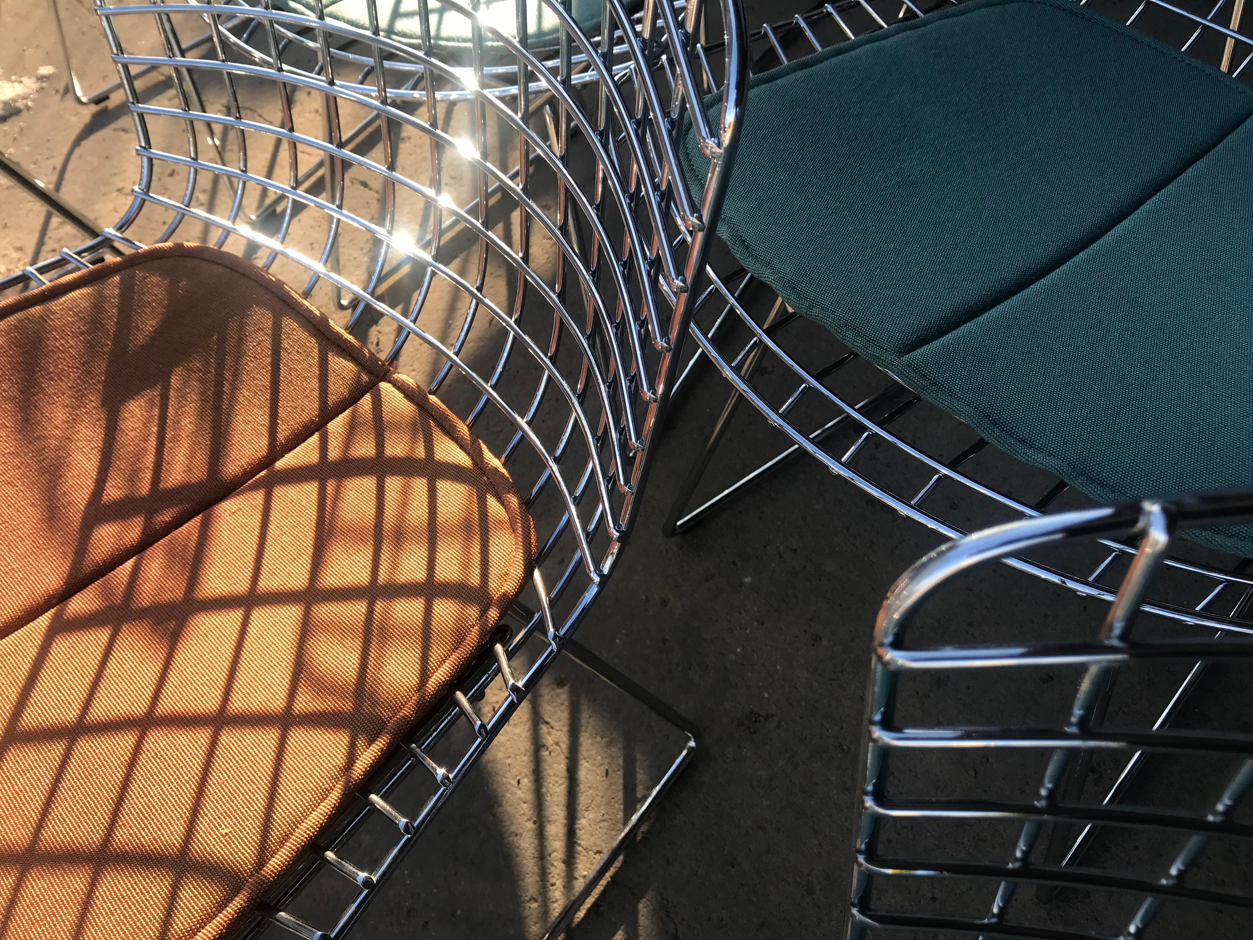 Set of 20 Vintage Chrome Bertoia Side Chairs by Knoll 4