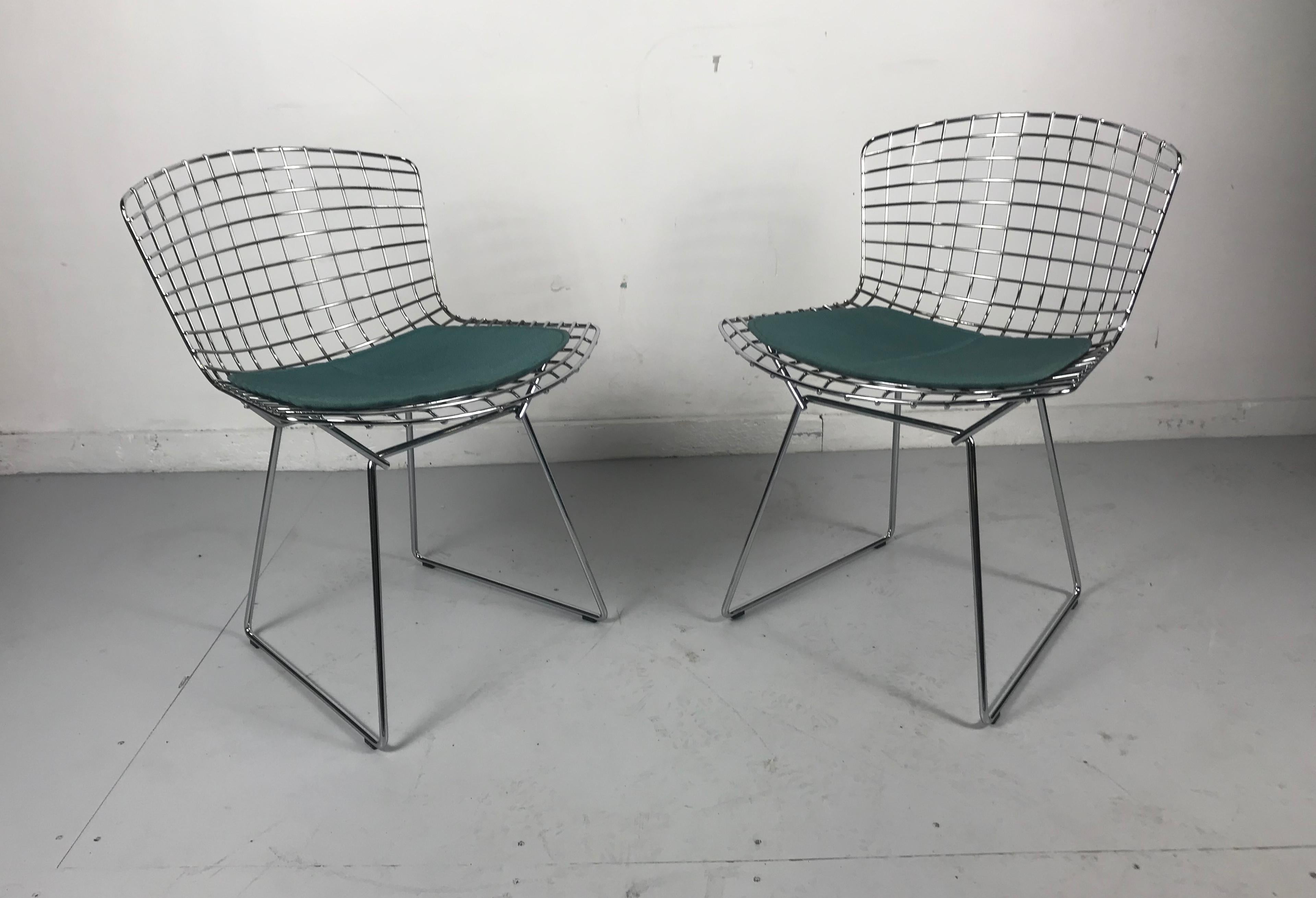 Fabric Set of 20 Vintage Chrome Bertoia Side Chairs by Knoll