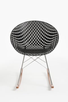 Set 2Kartell Smatrik Rocking Chair in Black with Chrome Legs by Tokujin Yoshioka