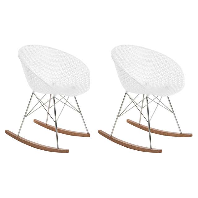 Monarchy Rocking Stool MONARCH Wooden Rocking Armchair with Decorated Back and Covered with ...