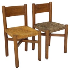 Set 2x Charlotte Perriand Meribel chair edition BCB George Blanchon 1950s