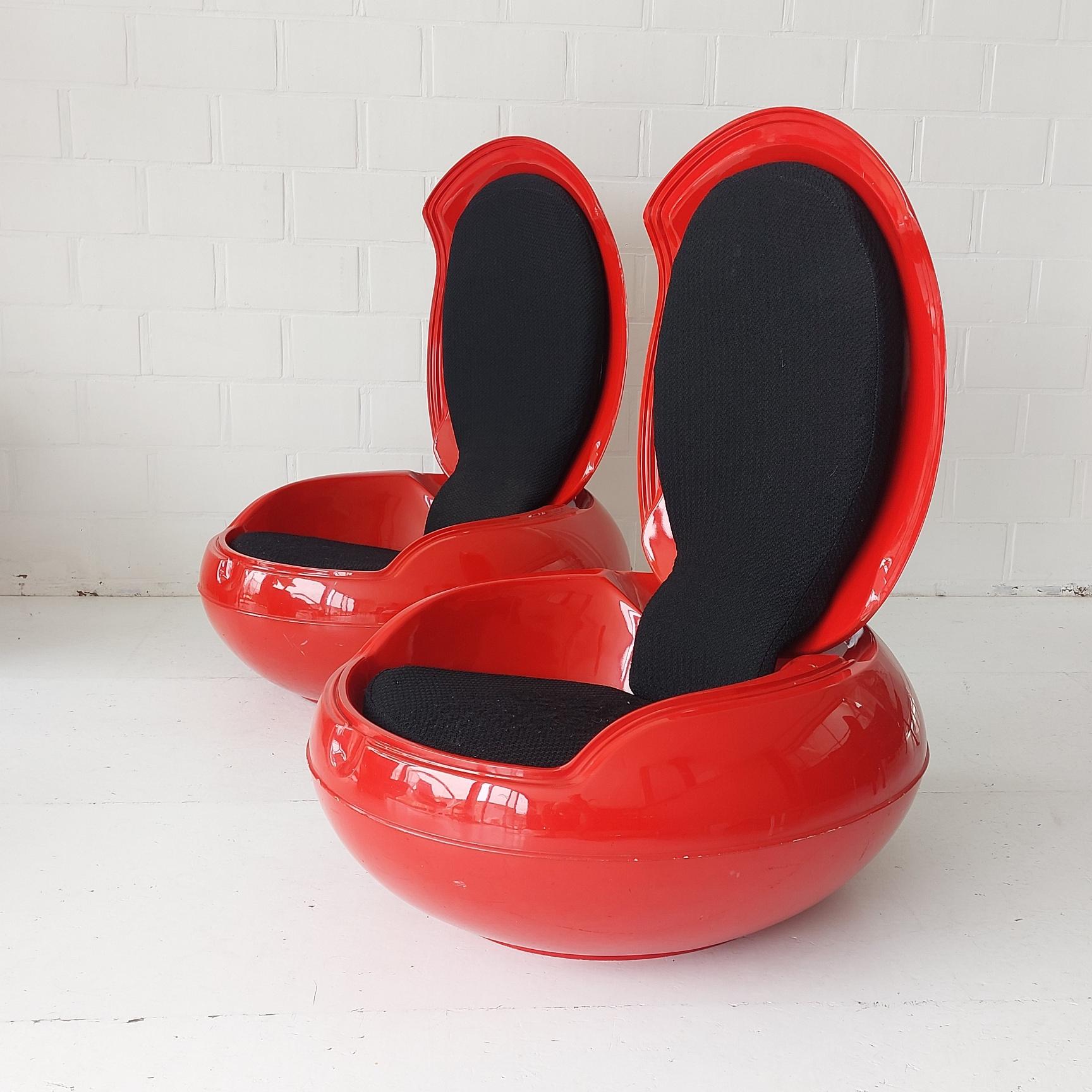 German Set 2x Peter Ghyczy 1970s Garden Egg ei stuhl 1967-68 lounge Chair space age For Sale