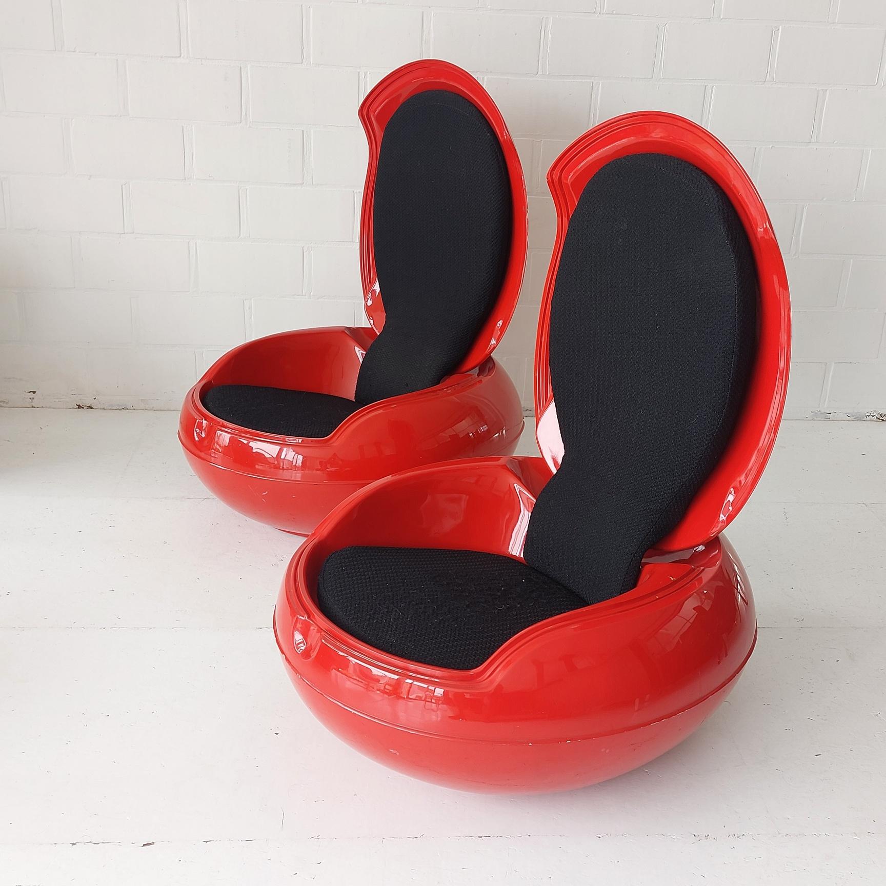 Set 2x Peter Ghyczy 1970s Garden Egg ei stuhl 1967-68 lounge Chair space age In Fair Condition For Sale In Gistel, BE
