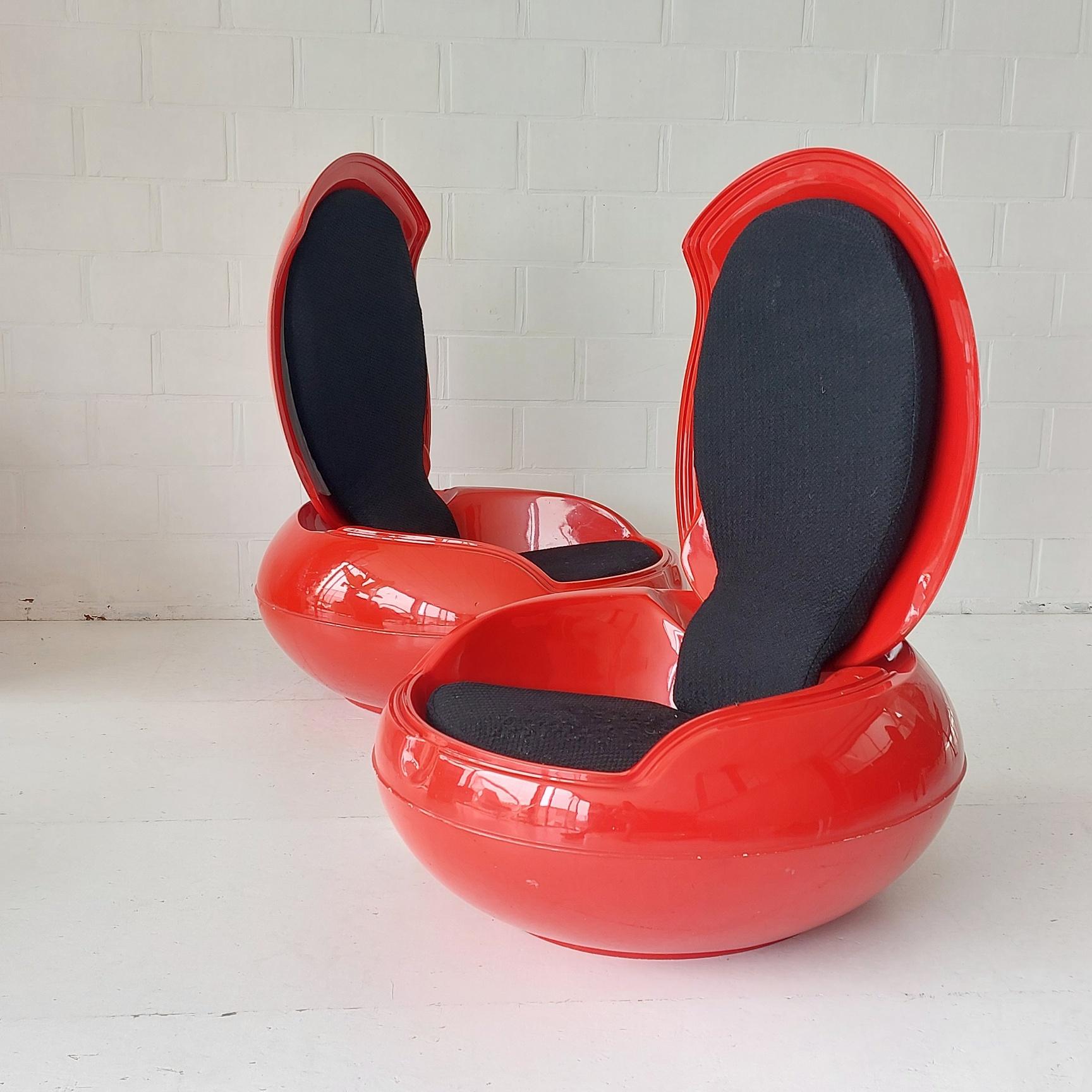 Late 20th Century Set 2x Peter Ghyczy 1970s Garden Egg ei stuhl 1967-68 lounge Chair space age For Sale