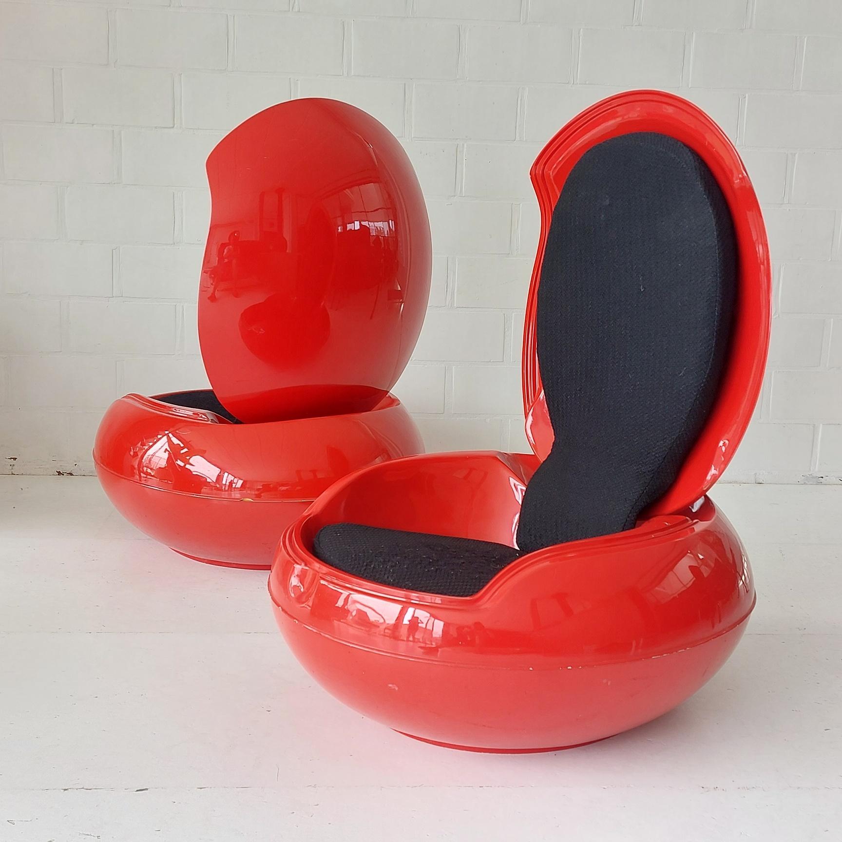 Fabric Set 2x Peter Ghyczy 1970s Garden Egg ei stuhl 1967-68 lounge Chair space age For Sale