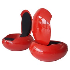 Set 2x Peter Ghyczy 1970s Garden Egg ei stuhl 1967-68 lounge Chair space age