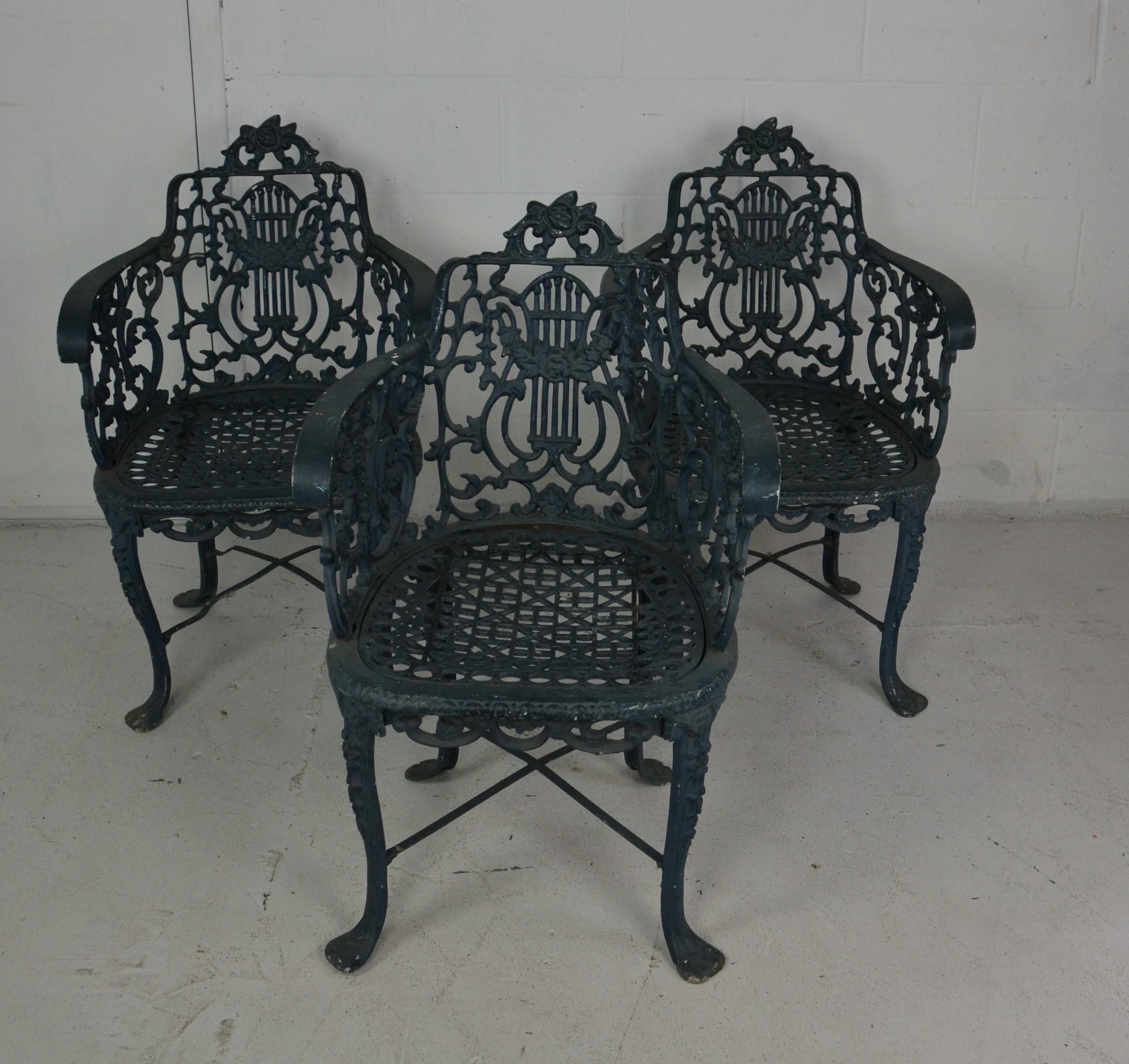 American Set of 3 1950s Garden / Patio Chairs